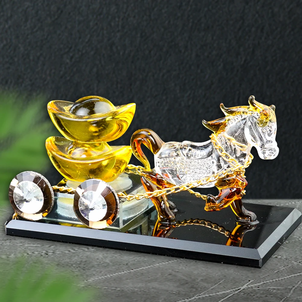 cristal estatuetas mesa carro decoração para casa