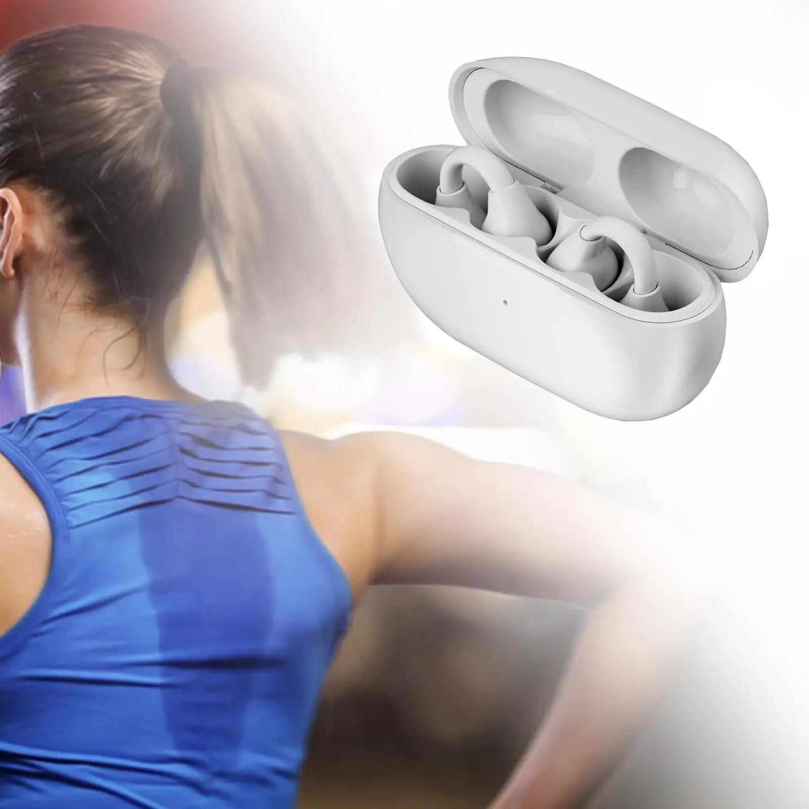 Ear Clip Wireless Headset Low Latency Noise Reduction Calling HiFi Sound Earphones Sport Earbuds for Running Fitness Workout