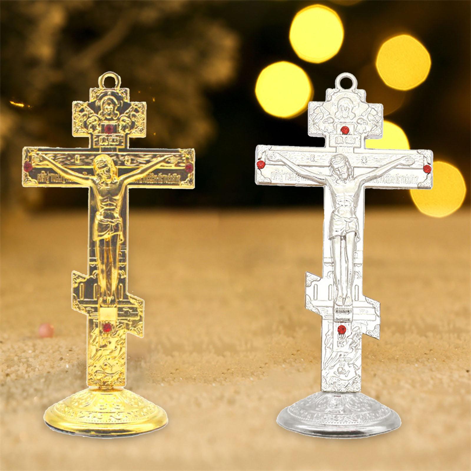 Jesus Cross for Desk Easy to Install Durable Standing Crucifix Prayer Utensils Religious Gifts Table Top Crucifix Cross Catholic