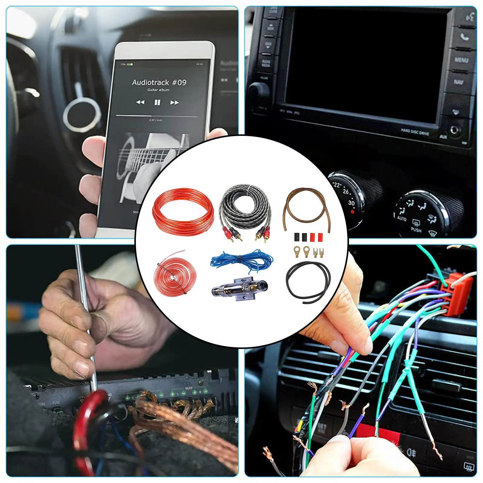 Car Audio Wiring Amplifier Installation PVC Car Power Cord