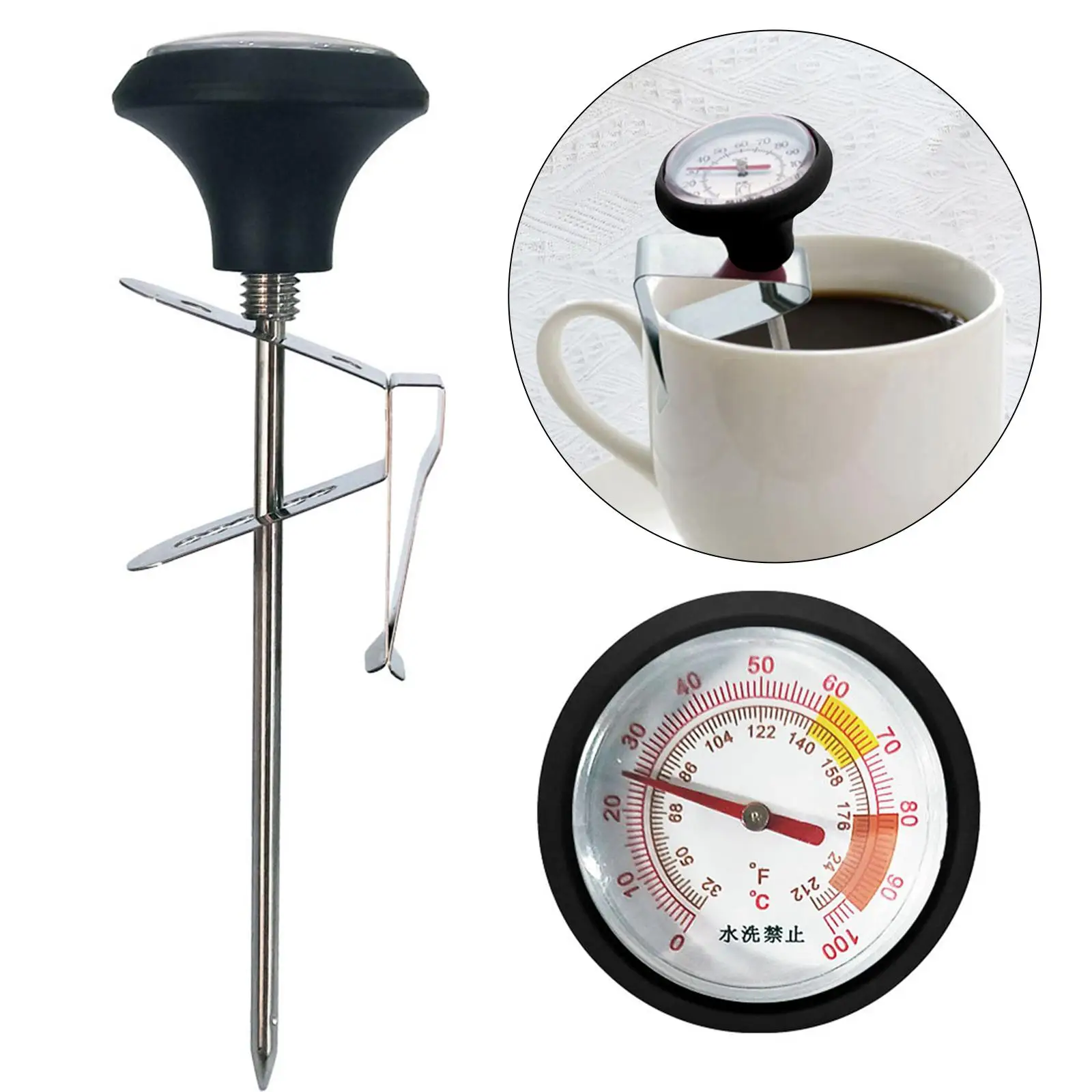 Portable Kitchen Food Probe Thermometer with Clip for Grill Baking Cooking