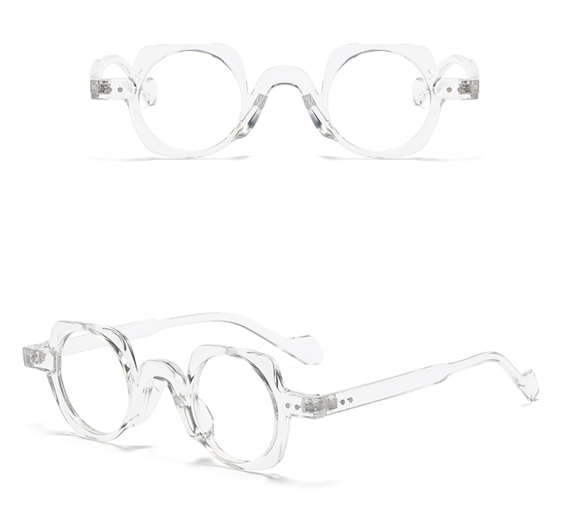 JNPCXI New Arrival Retro Round Punk Glasses for Men Clear Lens Fashion Glasses Frame Women Vintage Hexagon Decoration Male