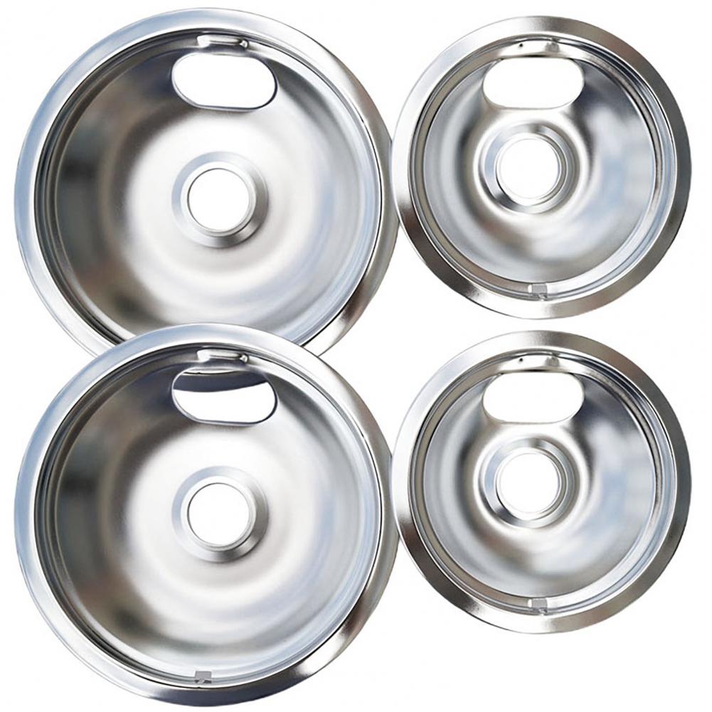 Title 6, 4Pcs 6/8-Inch Cooktop Drip Pan Round Electric S...