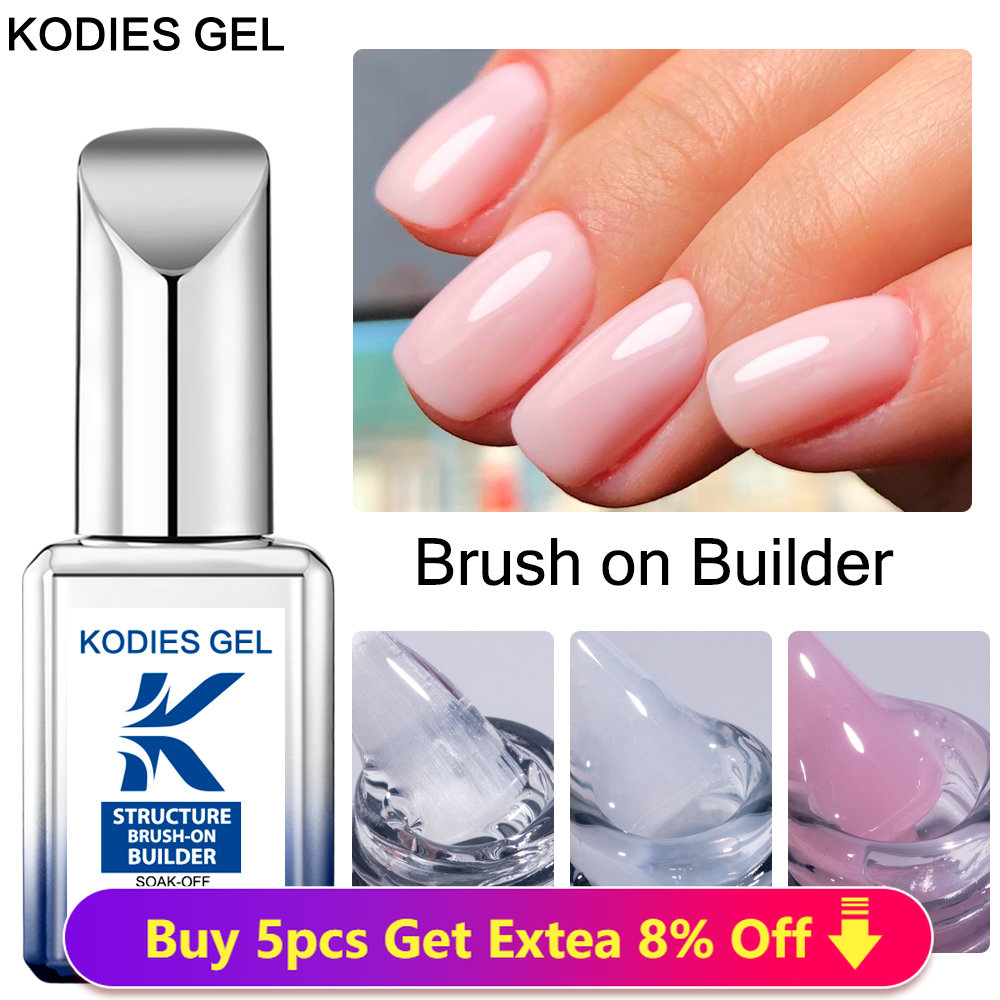 Best of KODIES GEL Brush On Builder Nail Gel Polish 15ml Milky White Clear Pink UV Base Coat French Manicure Reinforce Gel For Extension Reviews & Tips