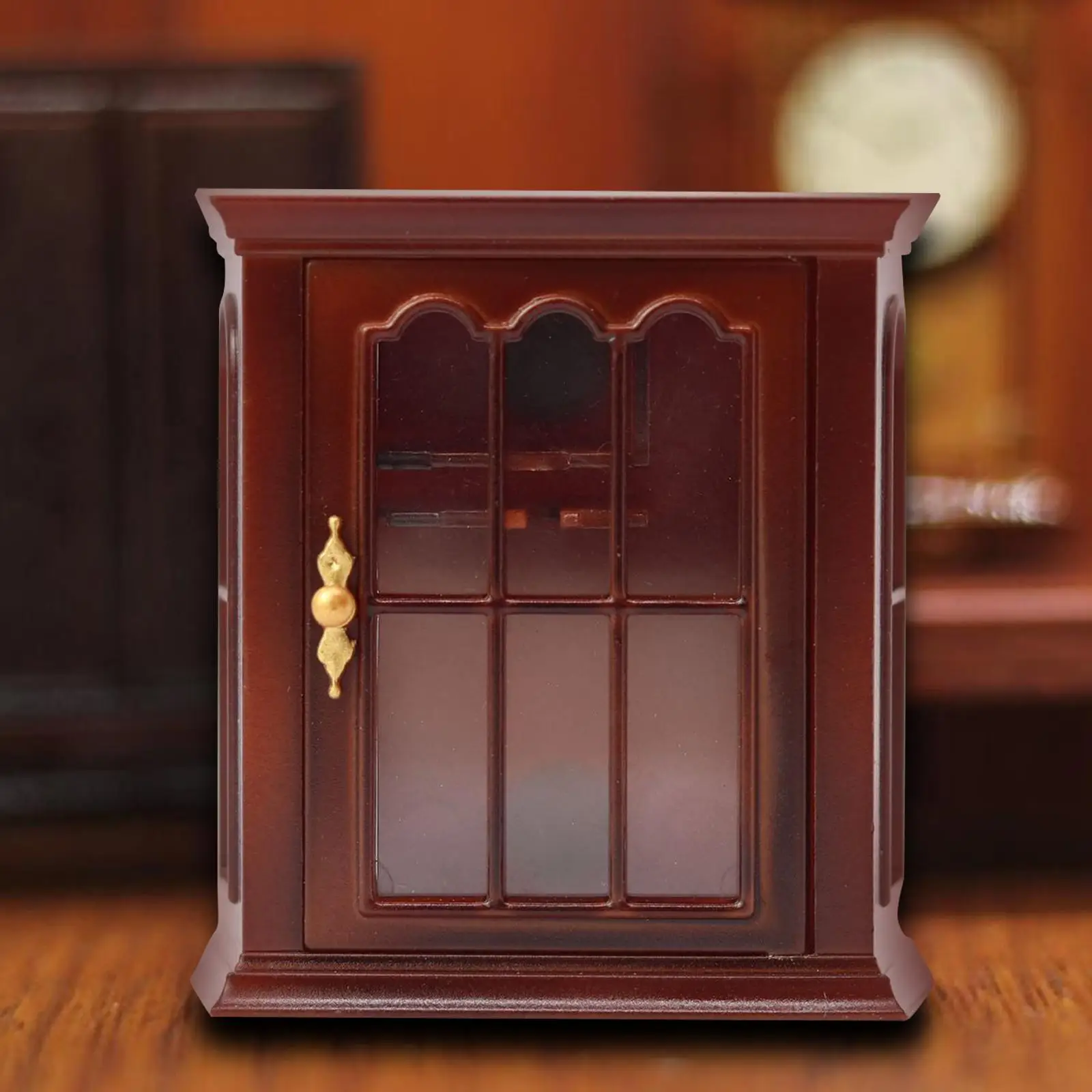 Wall Hanging Cabinet 1/12 Life Scene Doll House Mini Furniture Living Room Bookcase Dollhouse Cabinet Miniature Model Decoration
