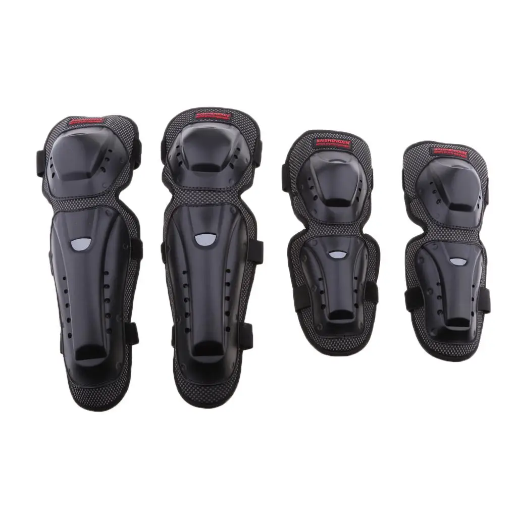 1 Set Motorcycle Protective Elbow And Knee Pads Guard  Black
