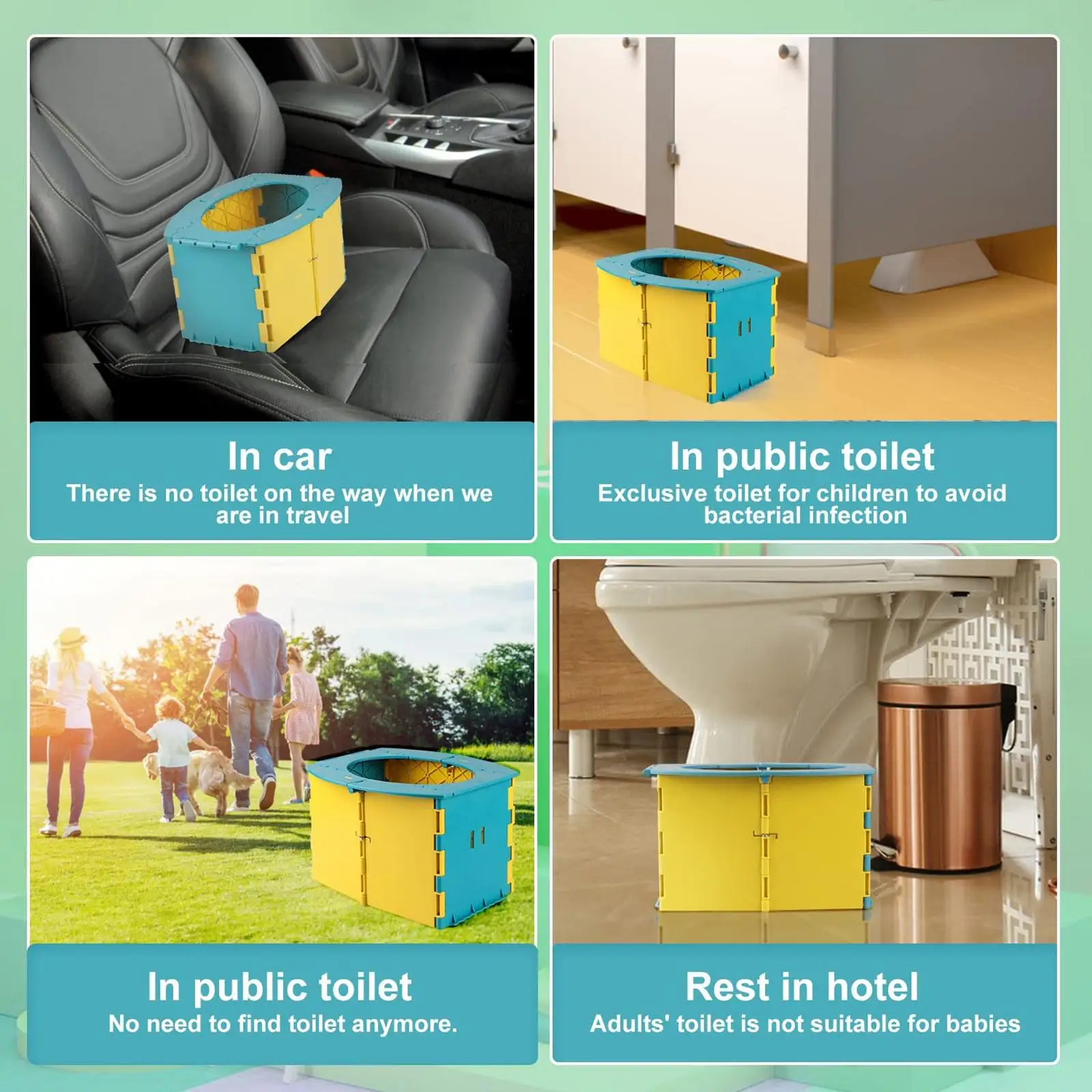 Lightweight Travel Toilet Potty Chair Car Toilet Portable Folding Toilet Camping Toilet for Outdoor Boat Trip Camping