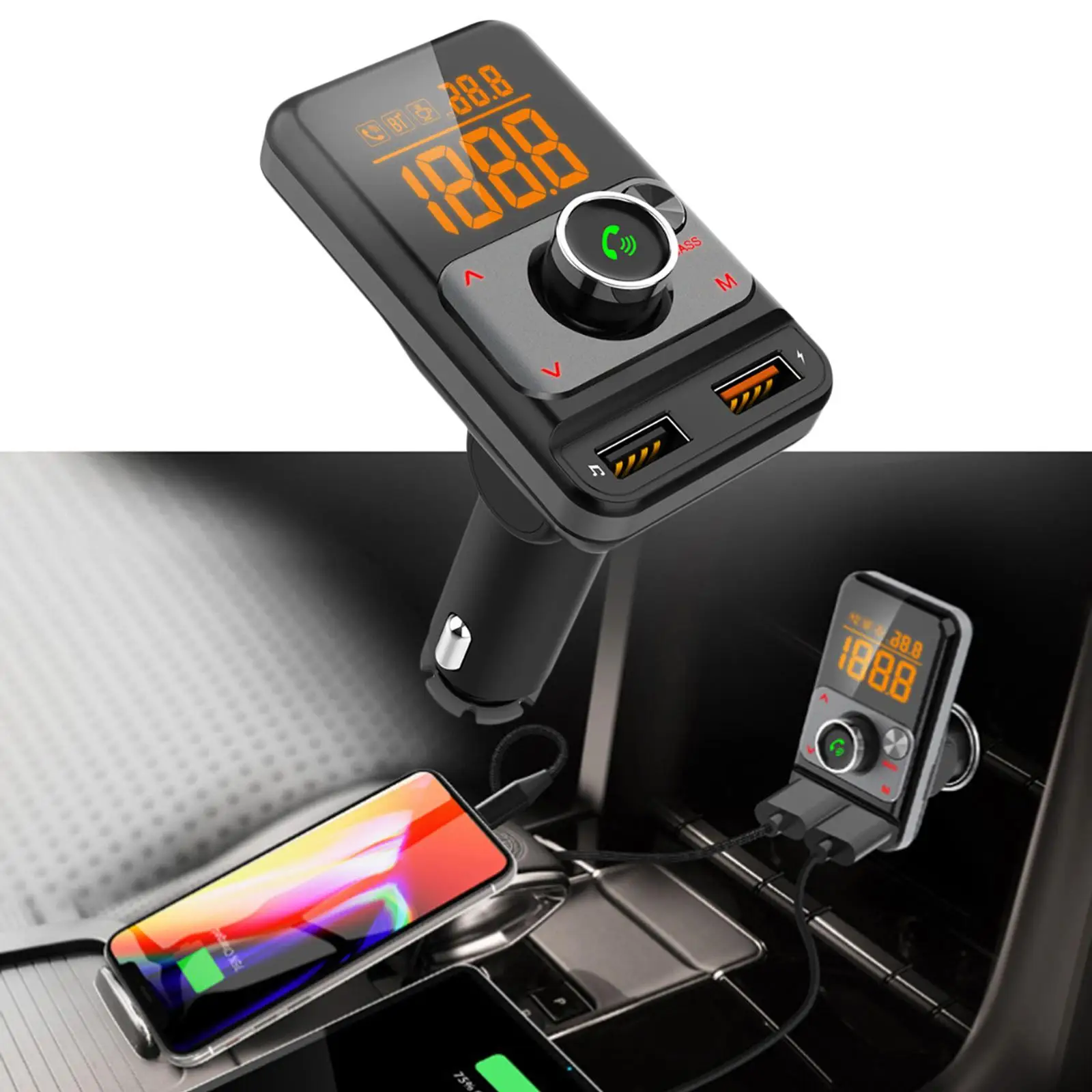 Bluetooth FM LED Display MP3 Player for Car Stereo PC