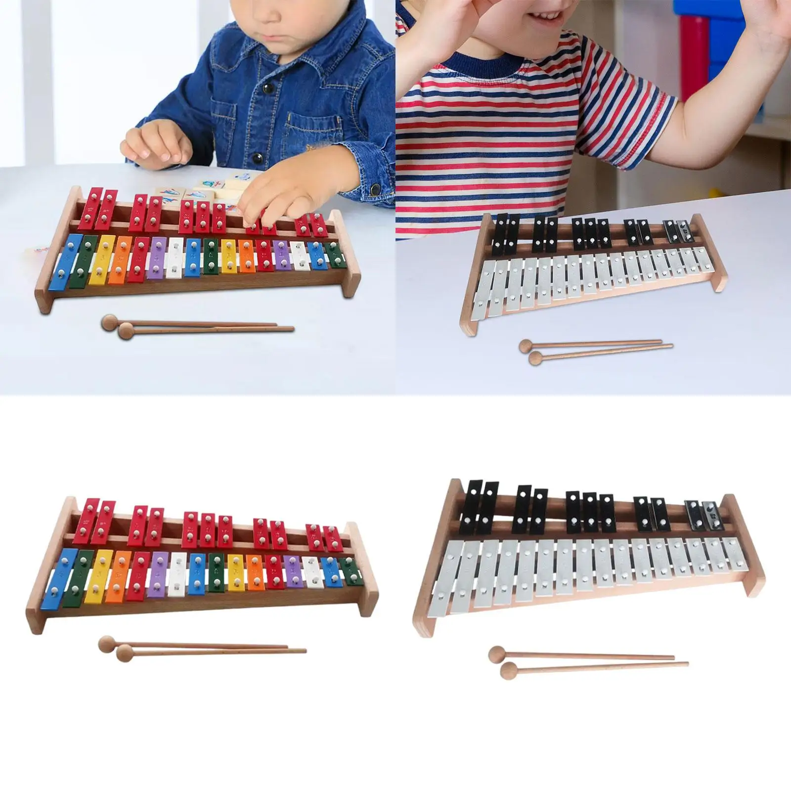 27 Note Glockenspiel Xylophone Musical Educational Instrument with Mallets