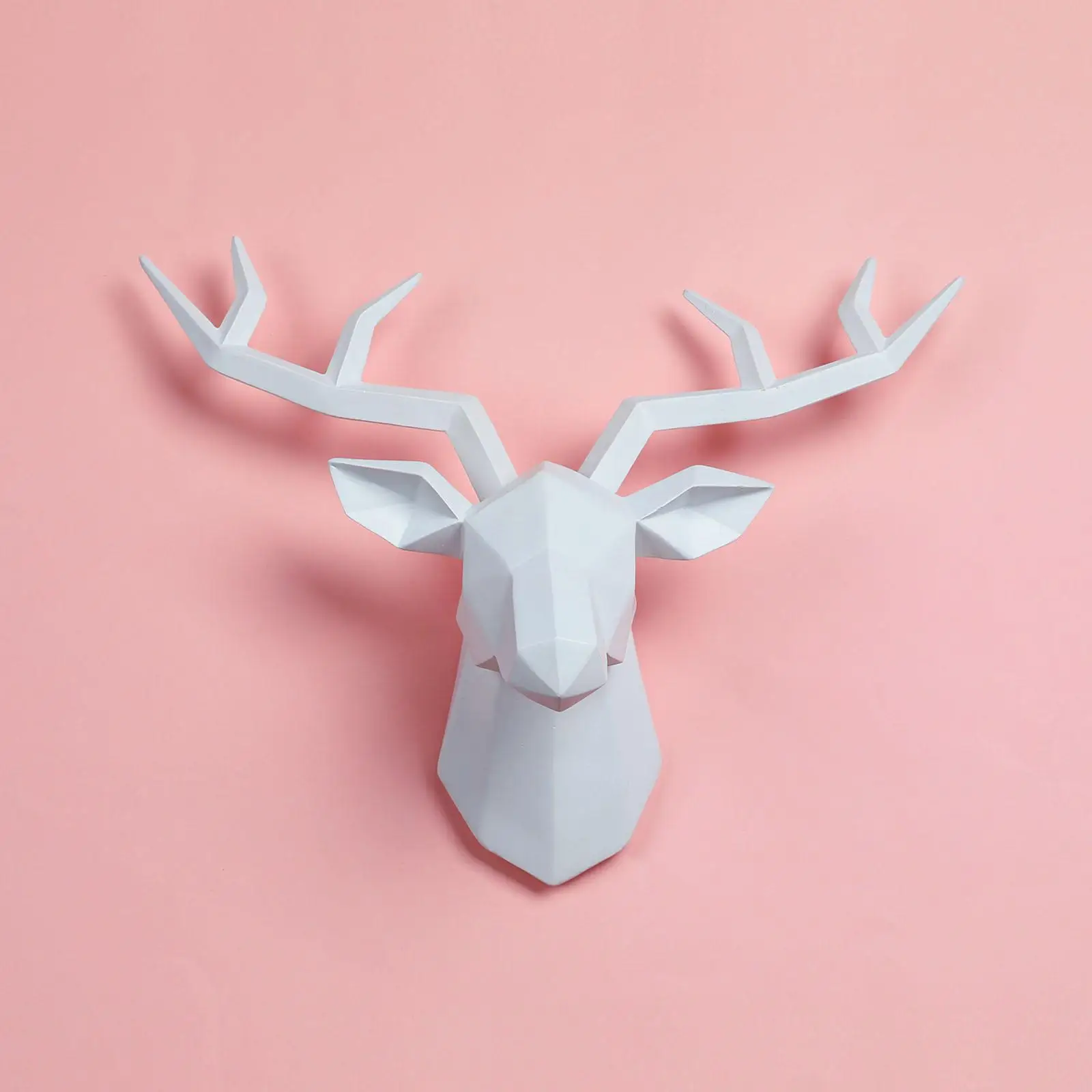  Head Sculpture Animal Statue Figurines Wall Mounted Simulation Collection Pendant Crafts Antlers Statuette for Farmhouse Decor