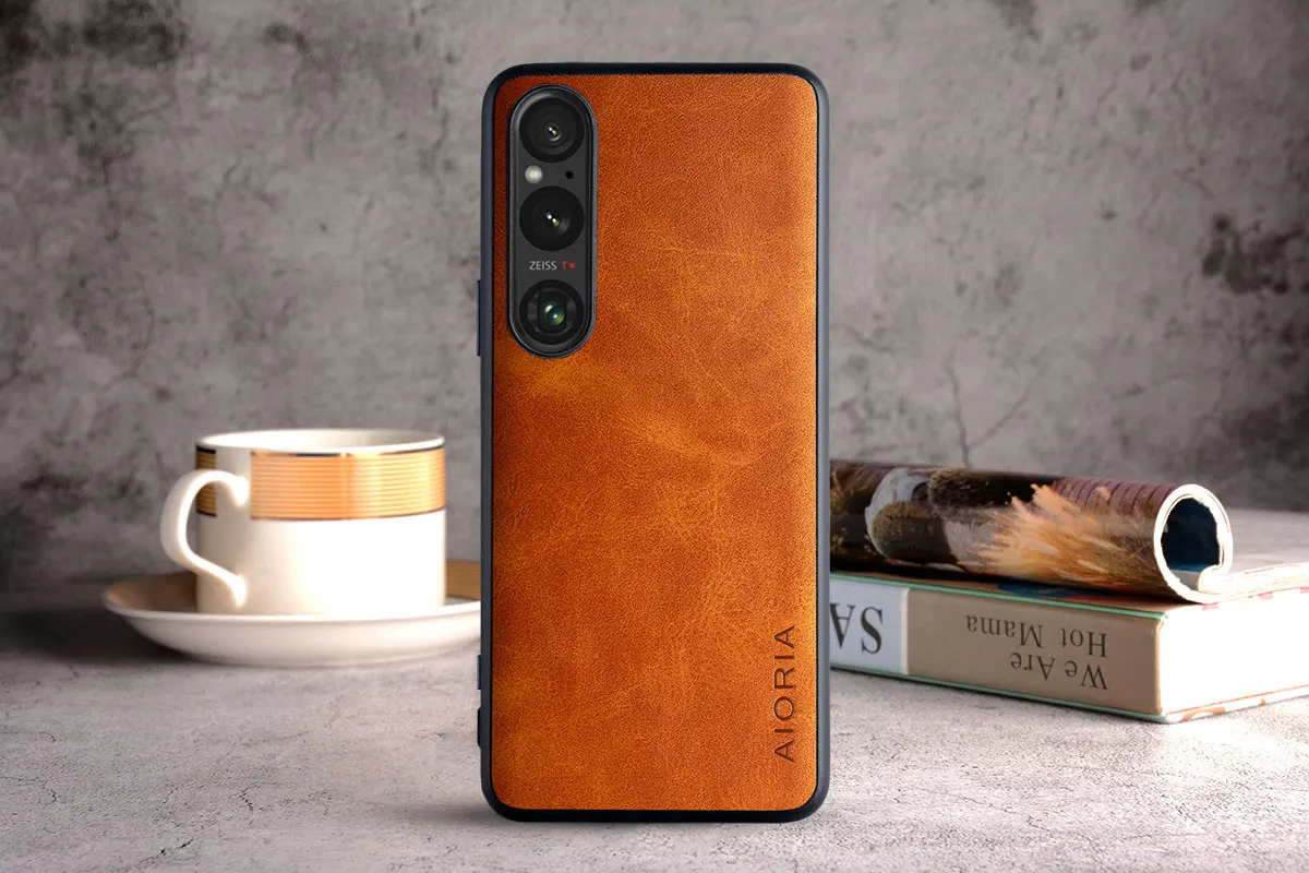 Funda para Sony Xperia 1 V 10 V 5 V, cubierta suave de piel de cuero Vintage de lujo para sony xperia 1 v, coque capa