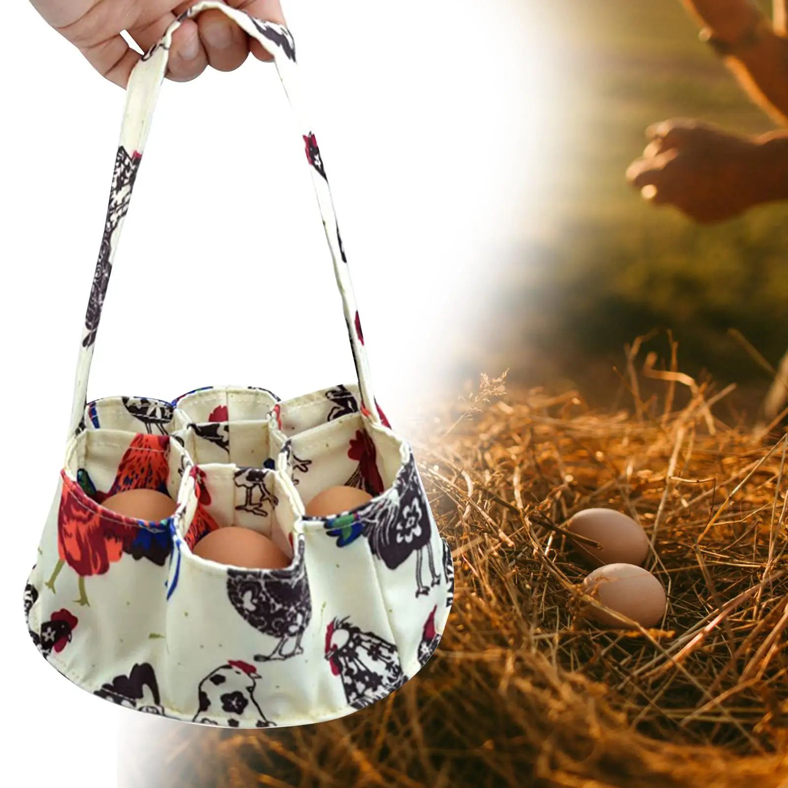 Mini Egg Collecting Basket with Handle Egg Storage Organizer Fresh Egg Collecting Eggs for Goose Chicken Hen Eggs