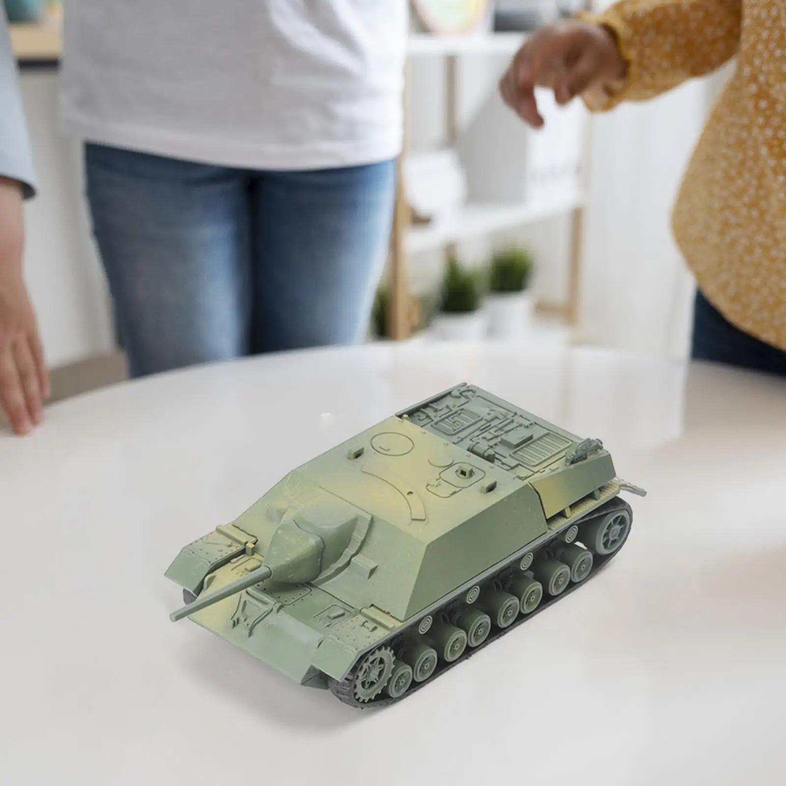 1:72 Scale Armored Tank Model DIY Armored Vehicle Tracked Crawler Chariot for Children Display Boys Table Scene Collectibles