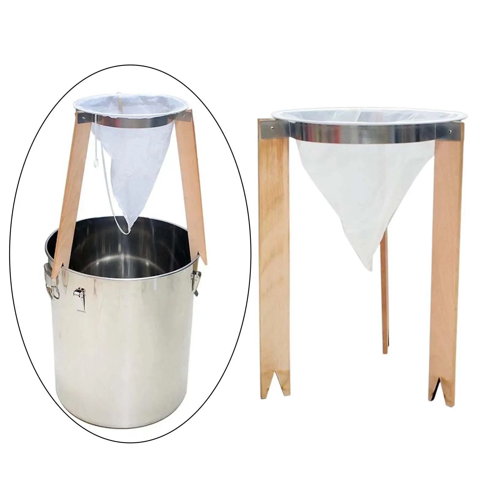 Fine Mesh Honey Strainer Filter Stand Extractor Purifier Equipment Supplies Net for Honey Processing Beekeeping Apiary Garden