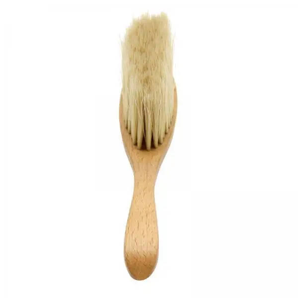 2x Nylon Hair Cleaning Brush with Wood Handle Salon Men Brush Hairdressing Daily Use 17x3.7cm