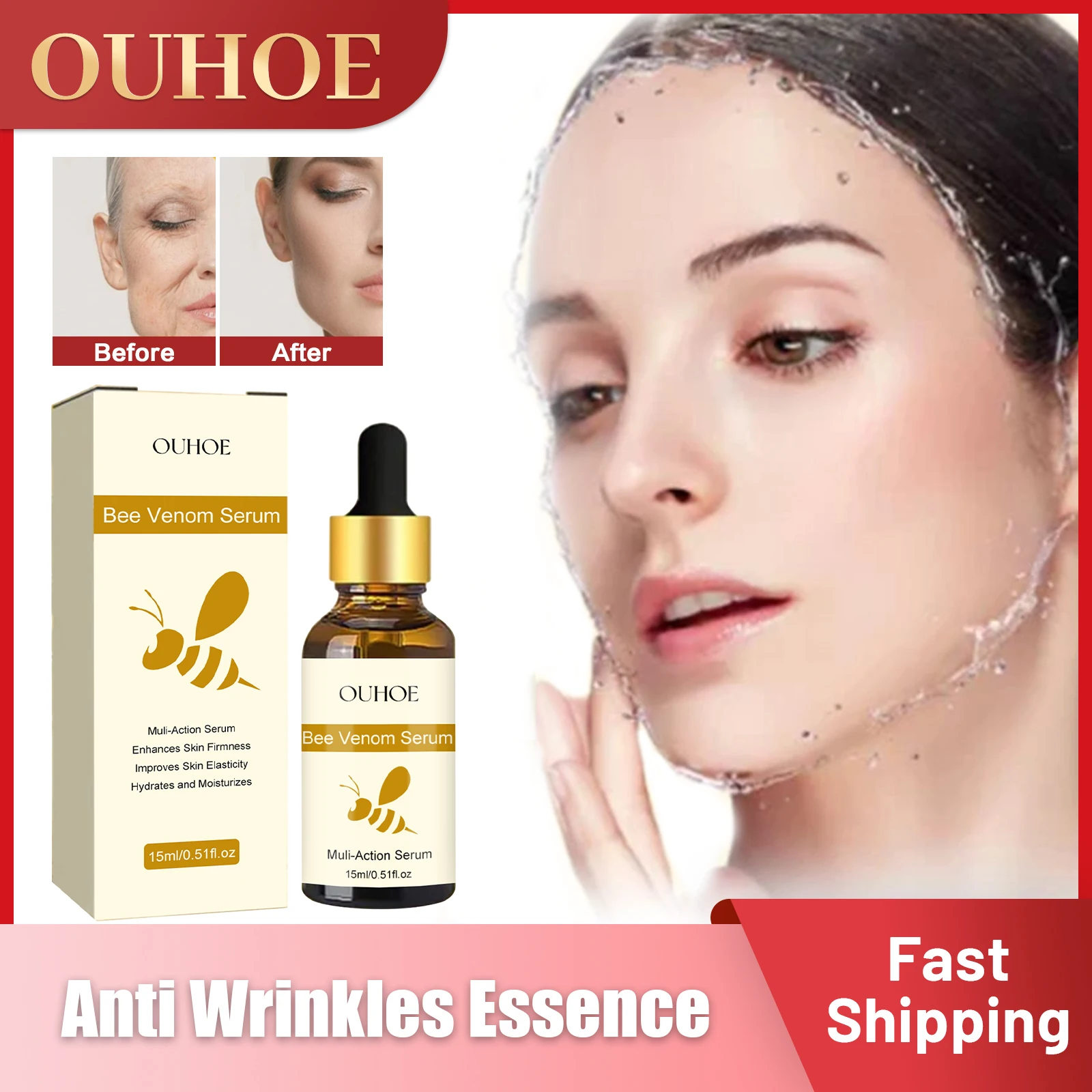 Best of Anti Aging Serum Wrinkle Removal Fine Lines Lifting Repair Pore Shrinking Brighten Firming Moisturizing Facial Bee Venom Essence Reviews & Tips