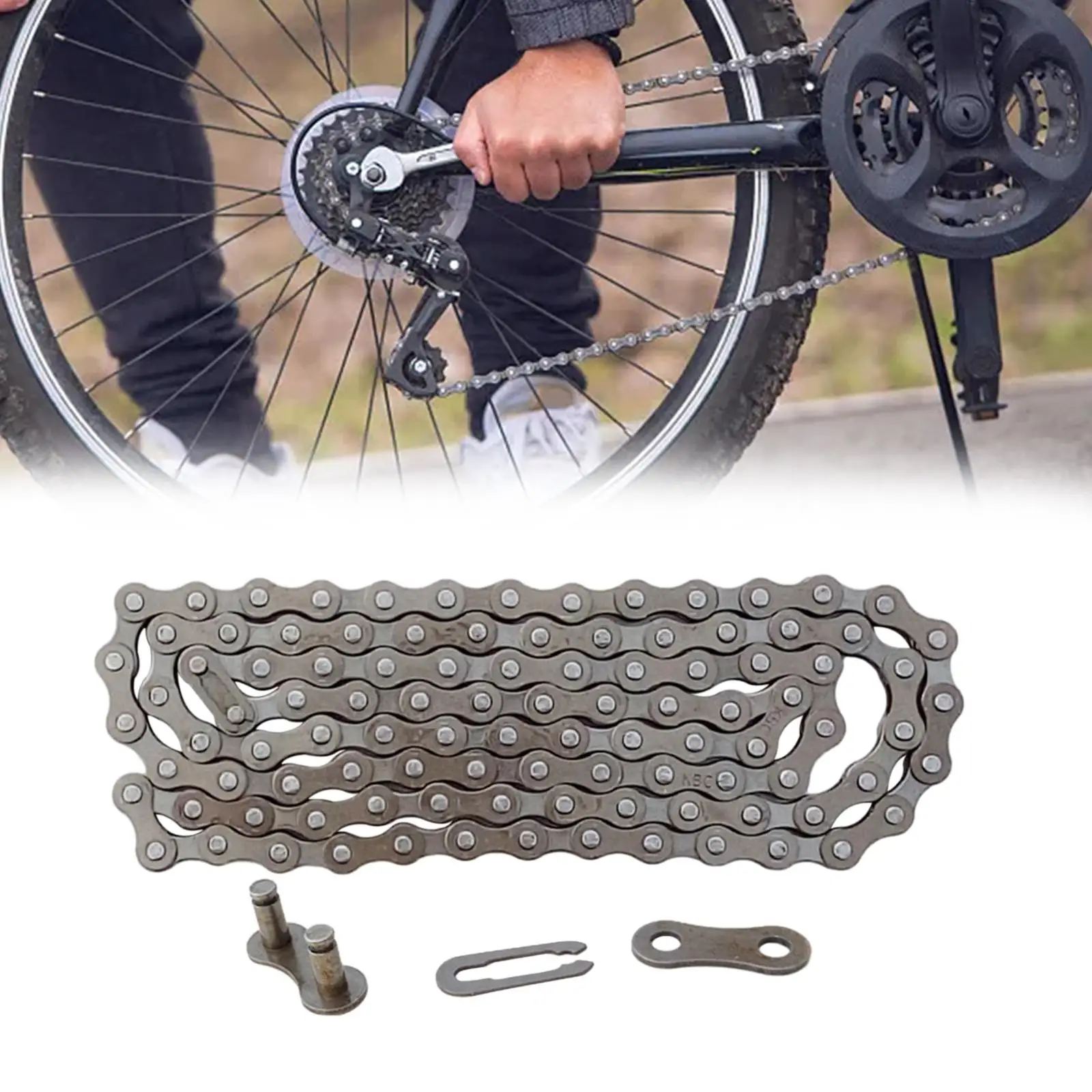 114 Pieces Bicycle Links Chain Connector Steel Universal Quick Link Chain Pin for 6 7 8/9/10/Speeds Road MTB Repair Spare Part