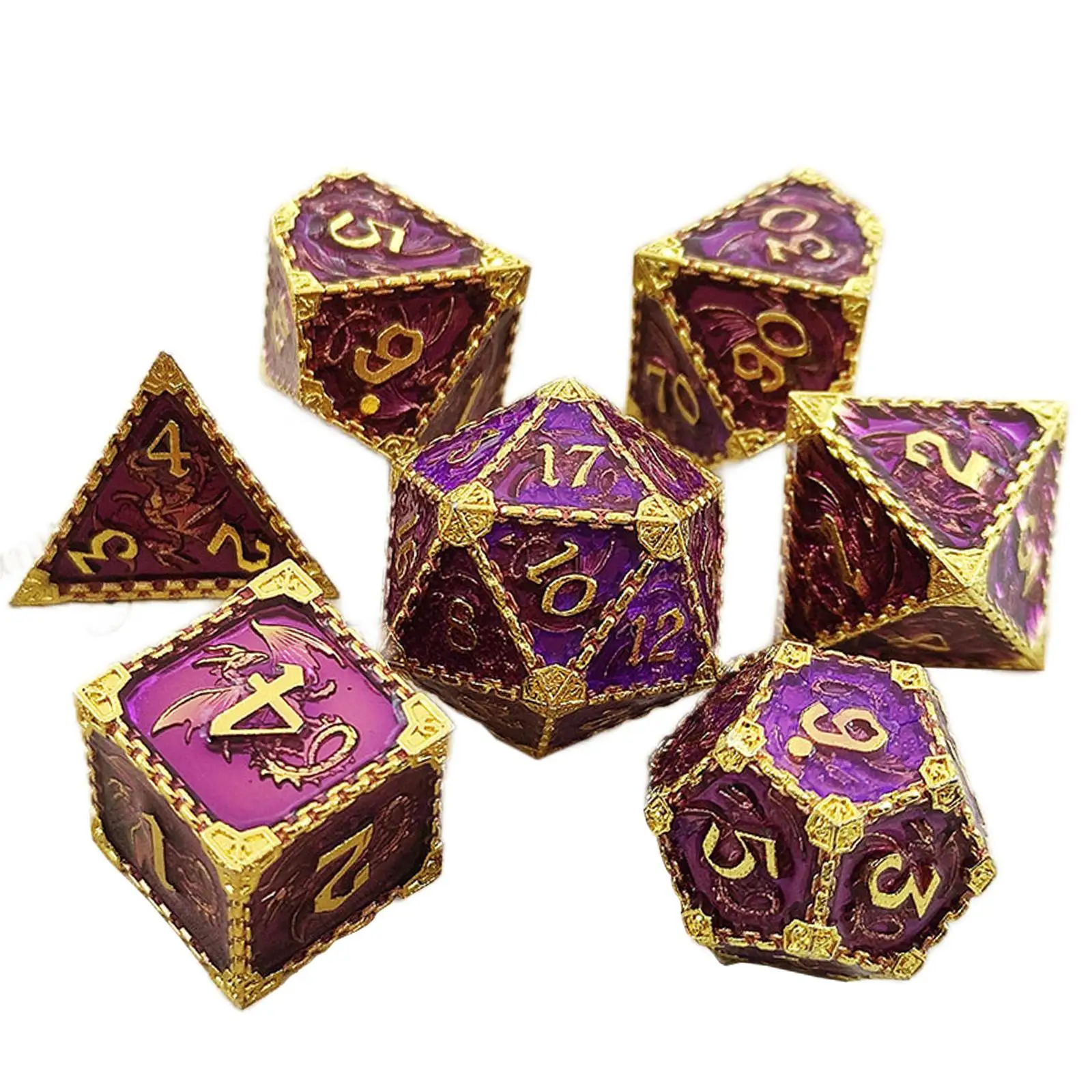 7 Pieces Polyhedral Dice Multi-Sided Props Board Games Party Favors RPG Dices Party Supply Role Playing Dice for DND RPG MTG