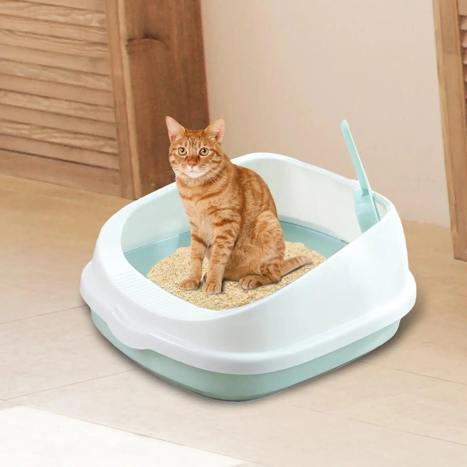 Cat Litter Box Toilet Detachable Anti Splashing Large Litter Tray Sand Box Durable Semi Enclosed for Kitten Travel Accessories