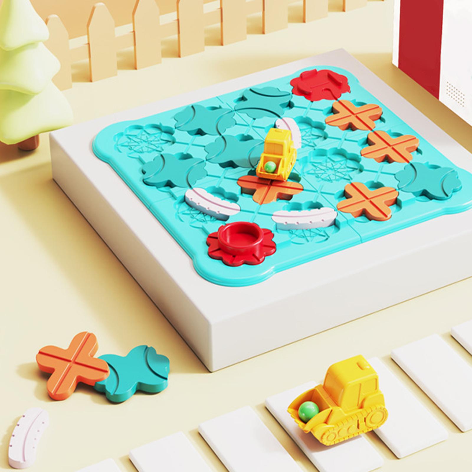 Car Road Maze with 118 Card Road Construction Maze Board Game for Boys Girls