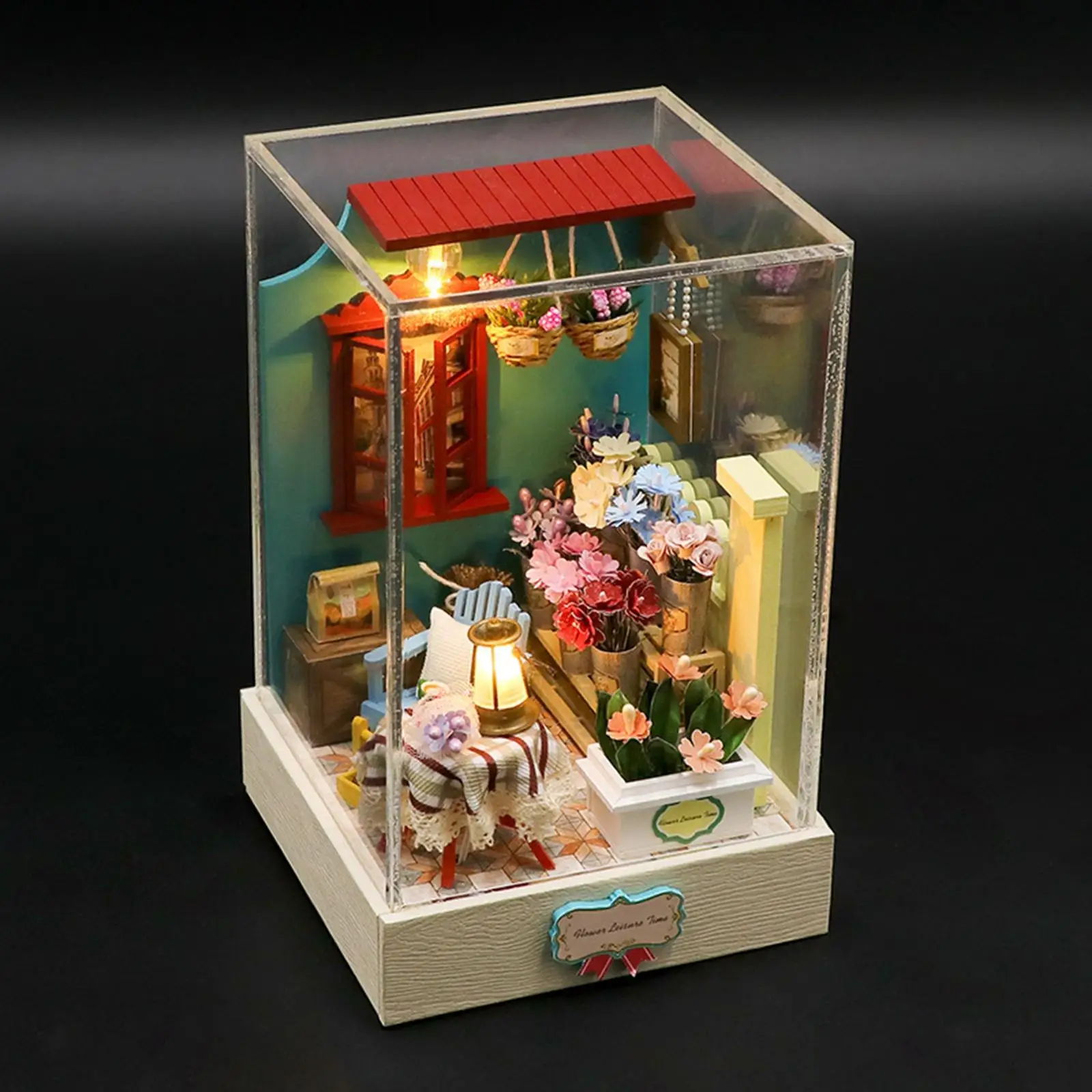 Miniature Dollhouse Handmade Building Set Birthday Gifts  Playset with dust proof cover  Model for Ages 15+ Teens Women