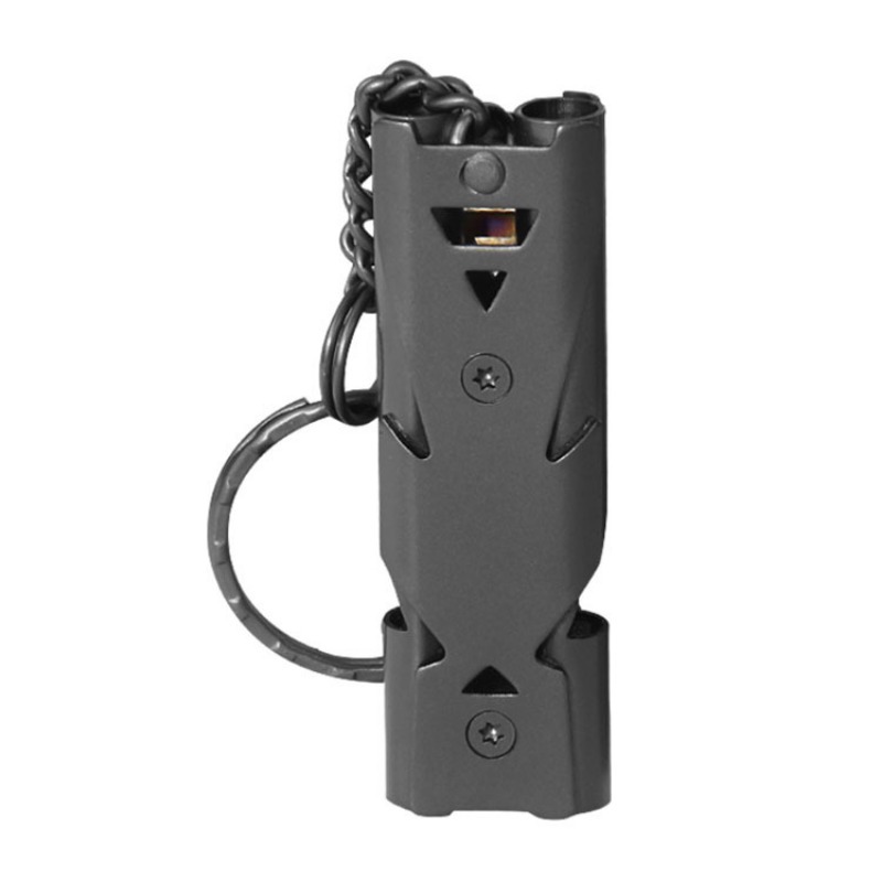 1 Stück Doppel rohr Pfeife Anhänger Schlüssel bund hohe Dezibel Outdoor Überleben Notfall Pfeife Camping Tool Multifunktion pfeife – Detail 8