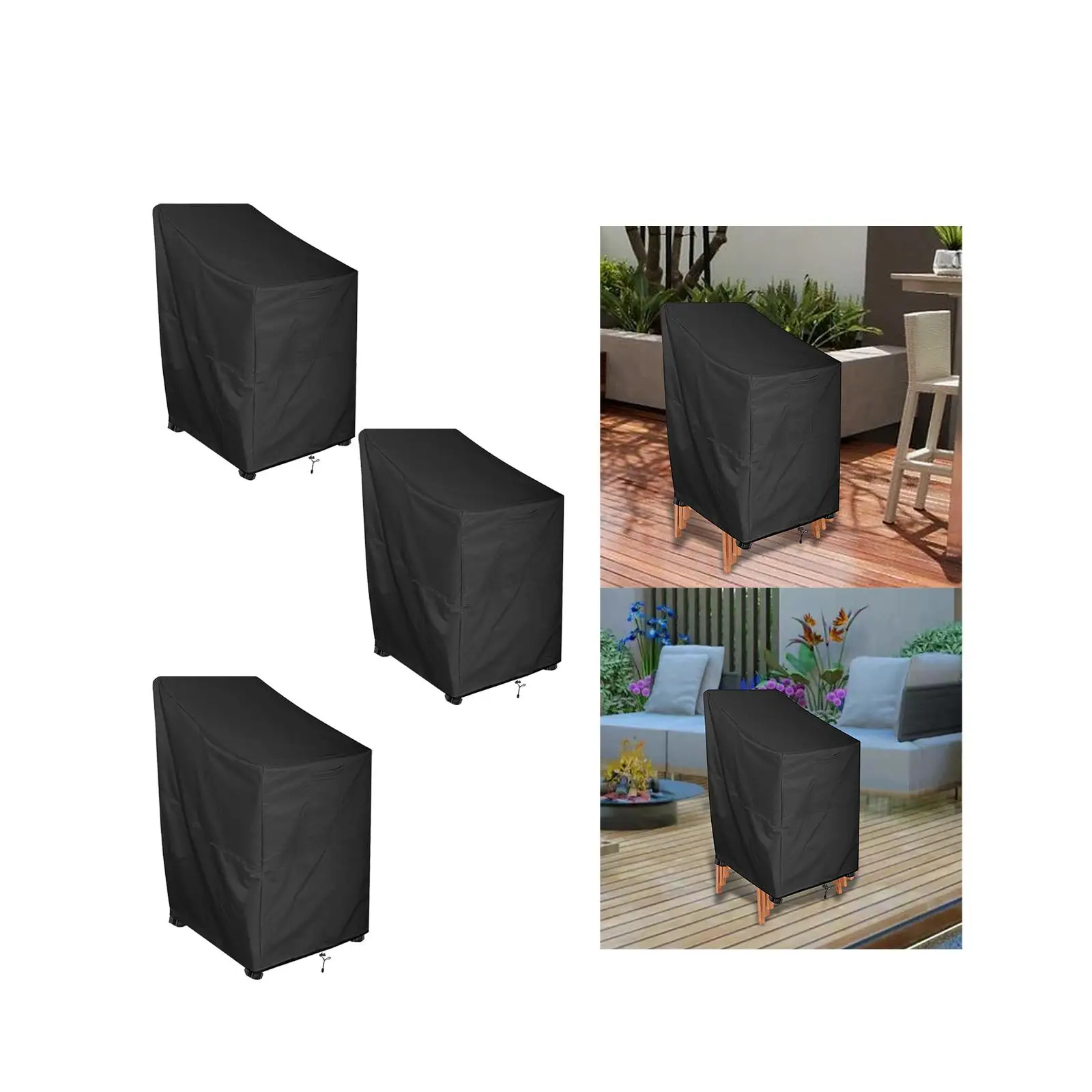 Folding Chairs Cover Waterproof Furniture Protector Heavy Duty Tear Resistance Durable High Back Chair Covers Patio Chair Covers
