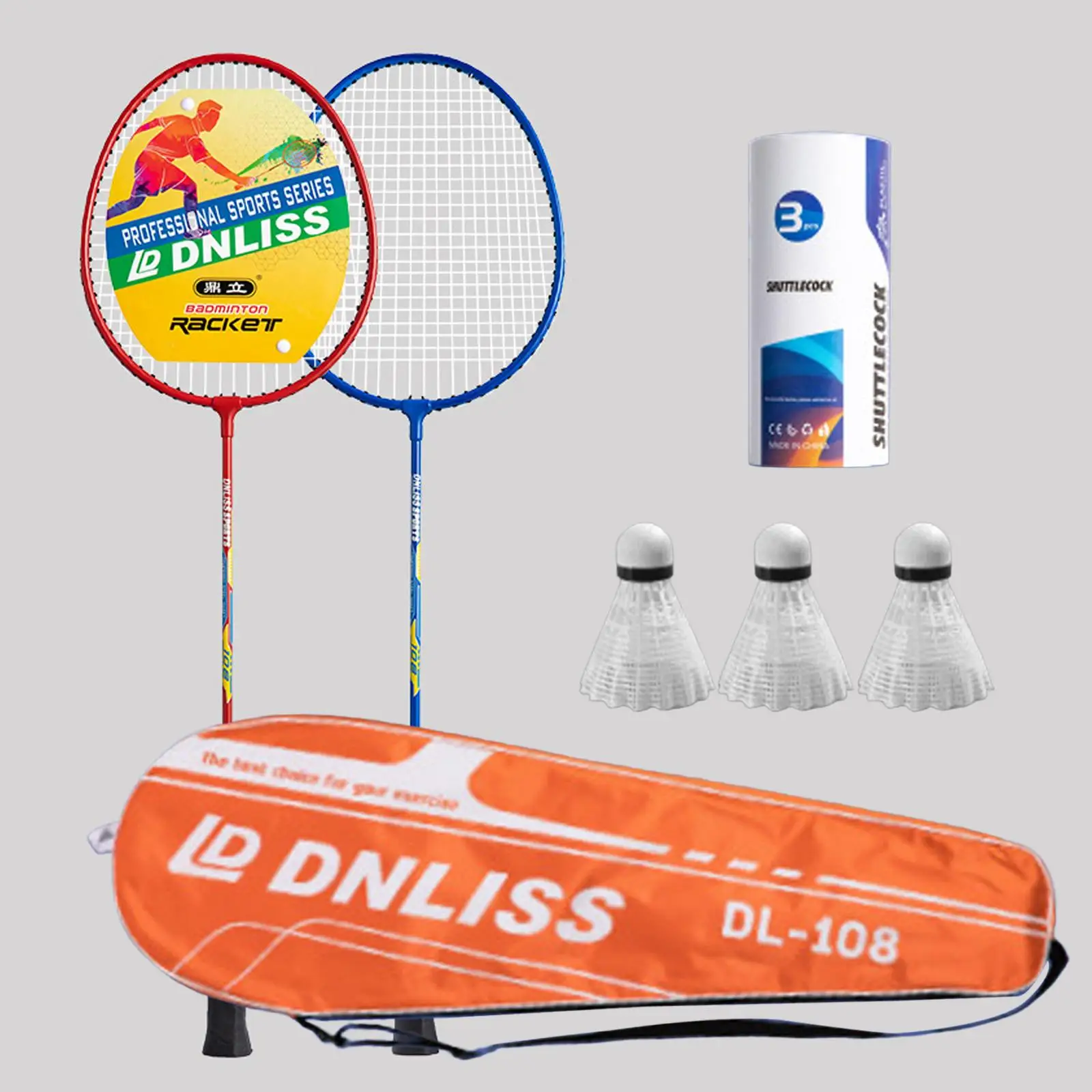 2pcs Professional Badminton Rackets Shuttlecocks Carrying Bag Set Double Badminton Racquet Set Indoor Outdoor Sports Accessory