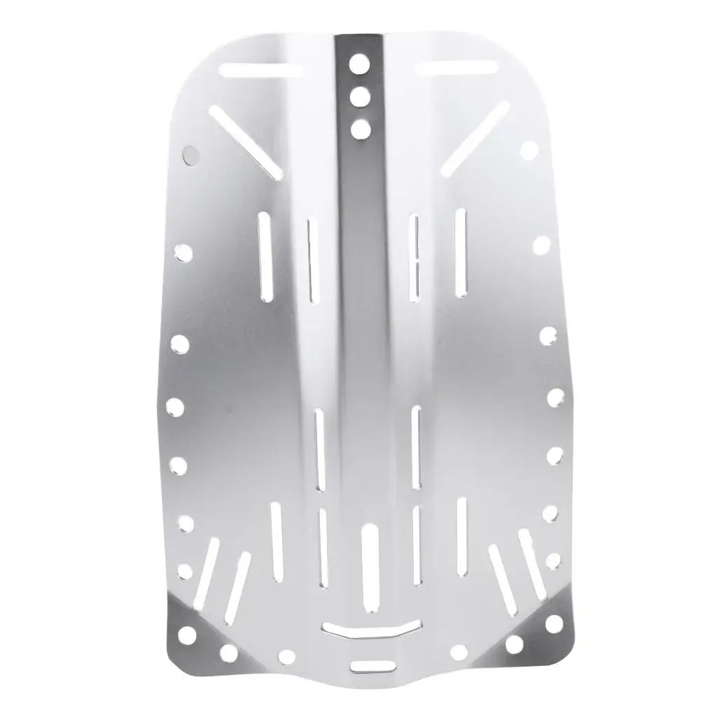 Scuba Diving Backplate - 3mm Thick Aluminum Alloy Tech Dive Back Plate, Silver