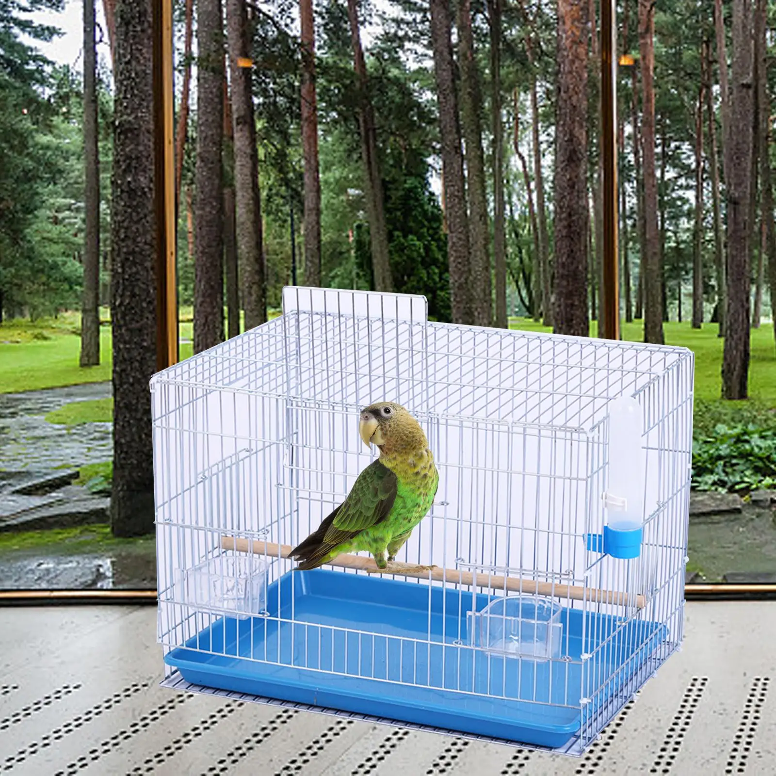 Durable Bird Cage Bird Feeder Waterer Stand Stand Cage Pet Supplies Pet House Birdcage for Parrot Lovebirds Budgies Accessories