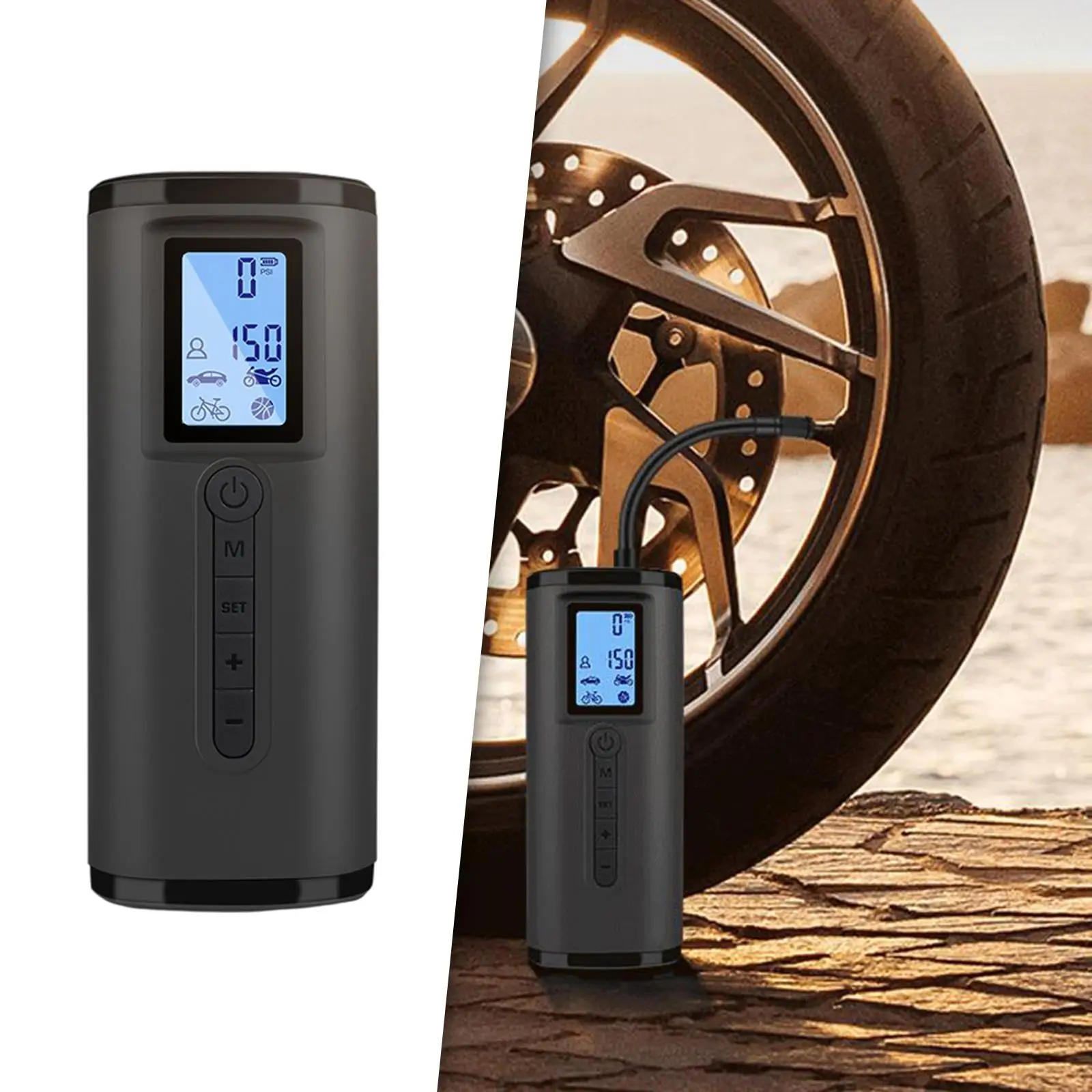 Portable Cordless Electrical Air Pump Tyre Inflator Tire Pump Rechargeable