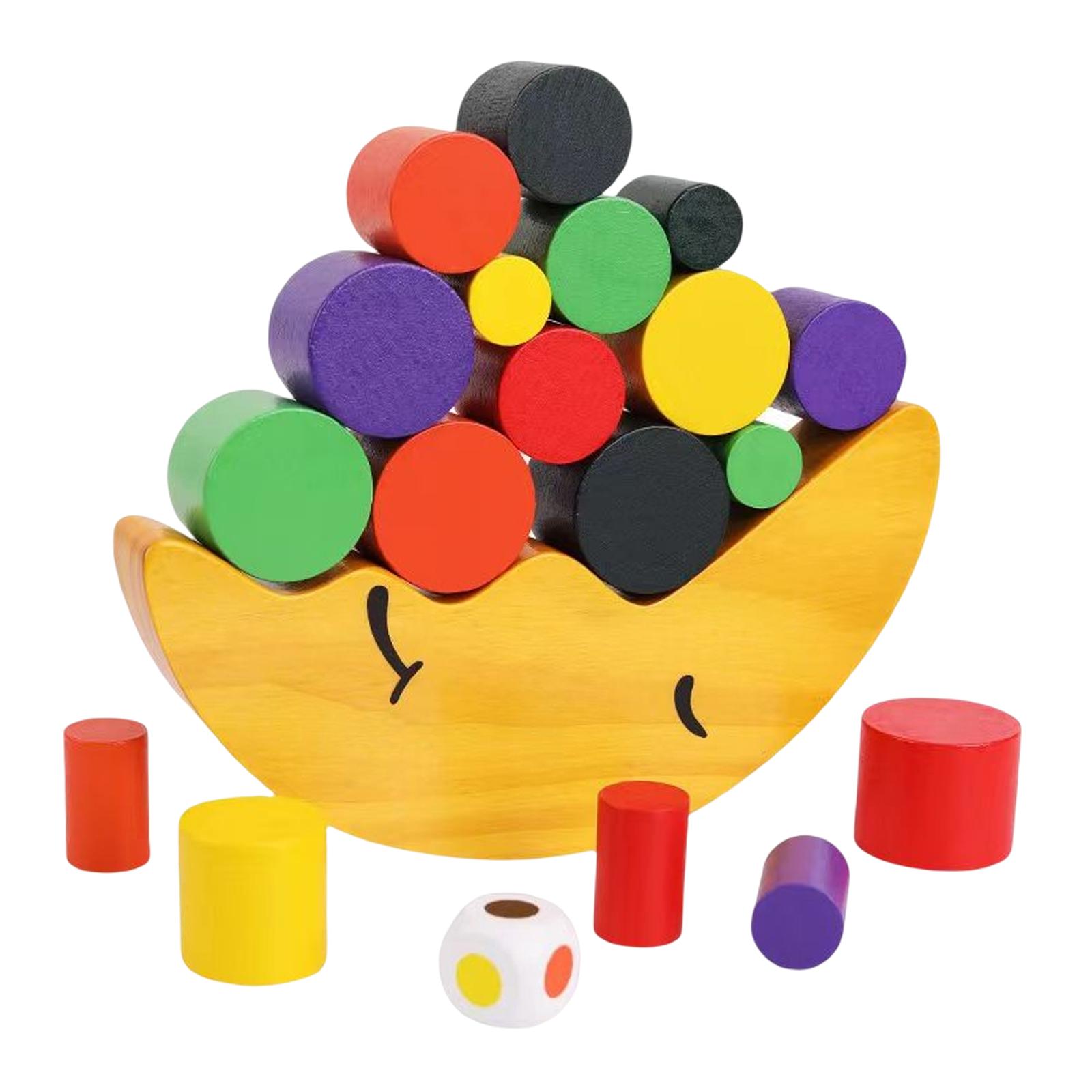 Rainbow Toy Moon Wooden Blocks Early Childhood Moon Equilibrium Game Wooden Rainbow Stacker