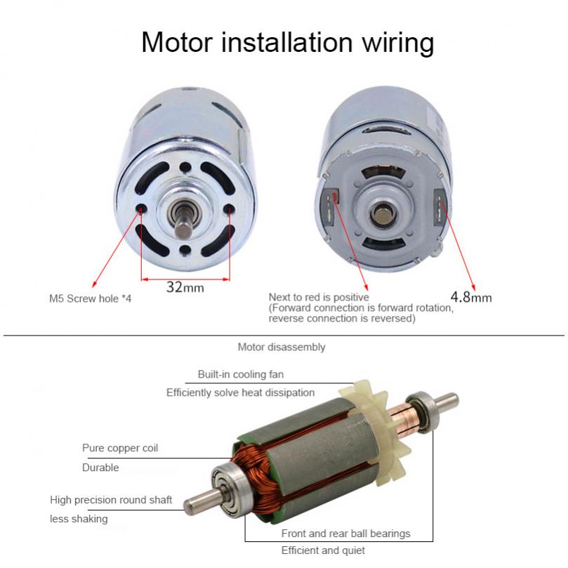 micro motor com rolamento de esferas dobro