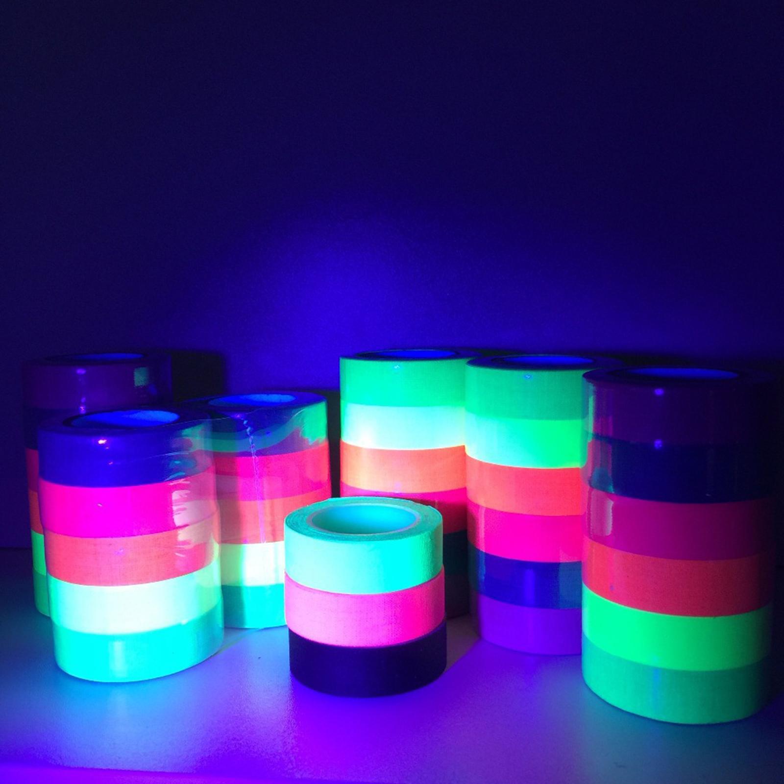 fluorescent Cloth Neon Gaffer Tape Room Decor Easy to Use 0.6inch x 16.4ft Per Color