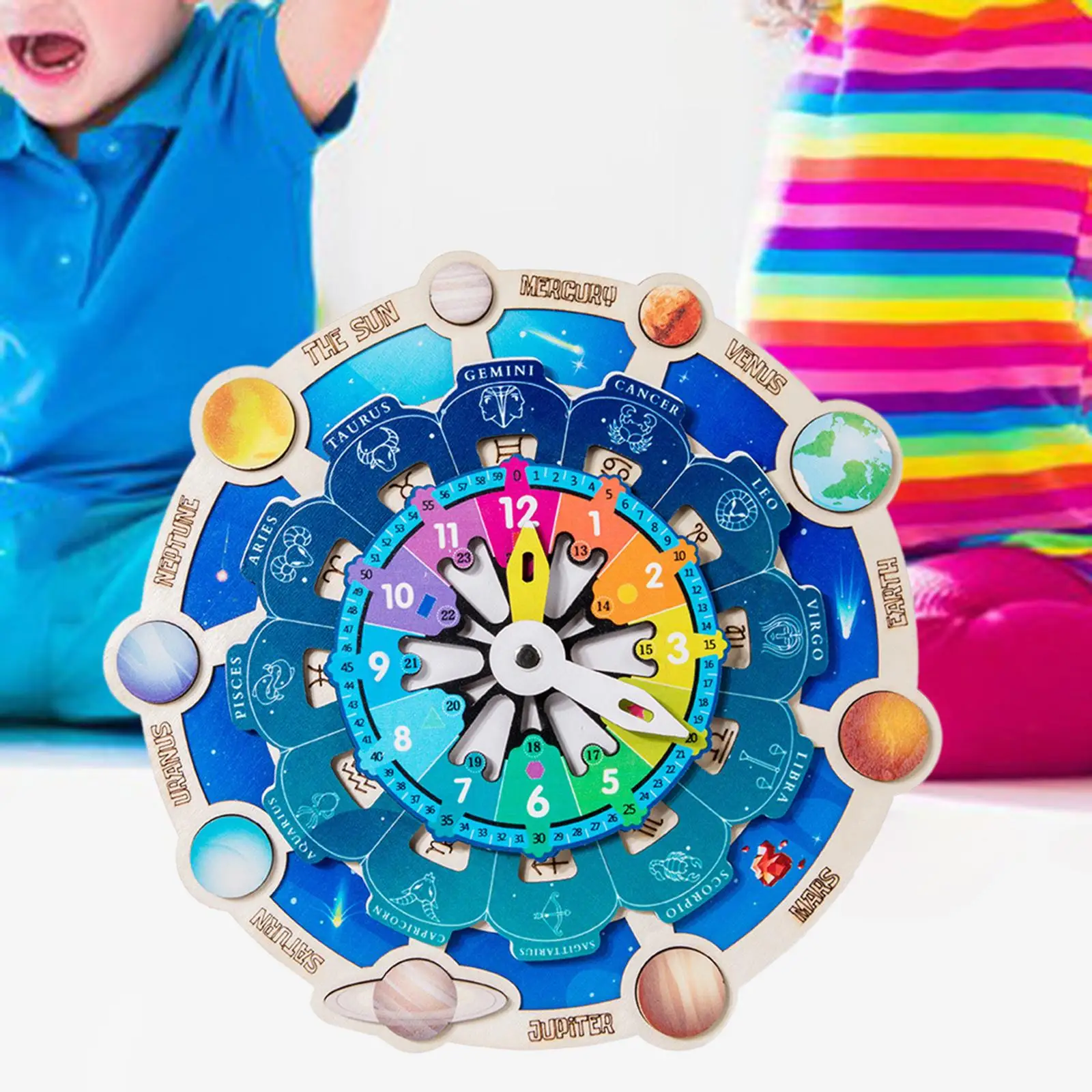 Solar System Puzzles Preschool Educational Learning Gifts Round Space Planets Jigsaw Puzzle Toys for Girls Boys Children Baby