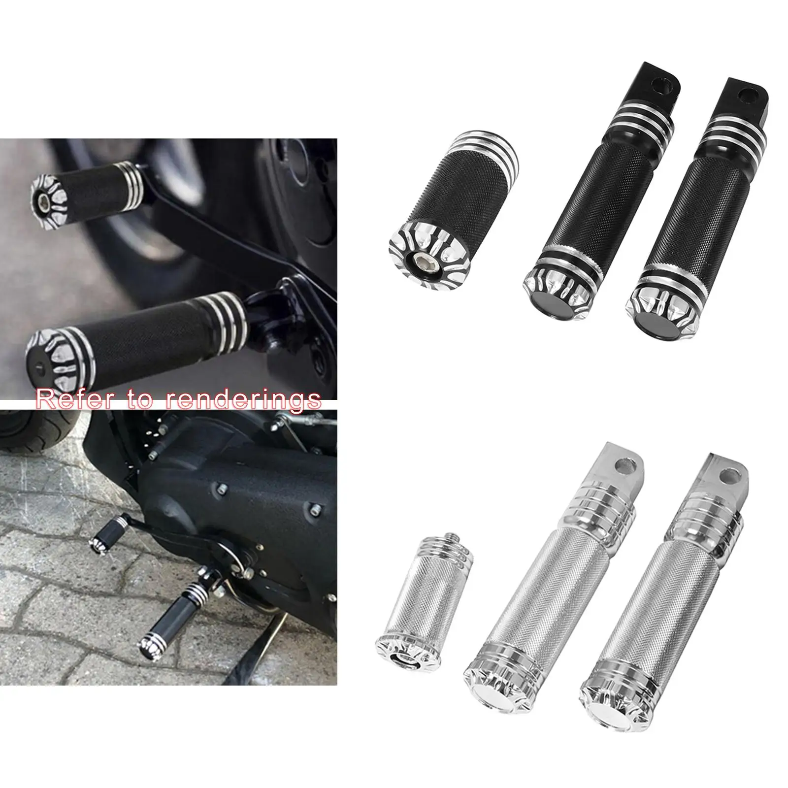 2 Piece Foot Pegs CNC Shifter Universal Easy to Install Aluminum Alloy for Harley XL883L XL1200C