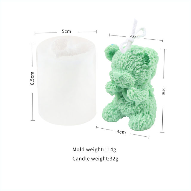 Cute Bear Candle Mold DIY Aromatherapy Candle Silicone Mold