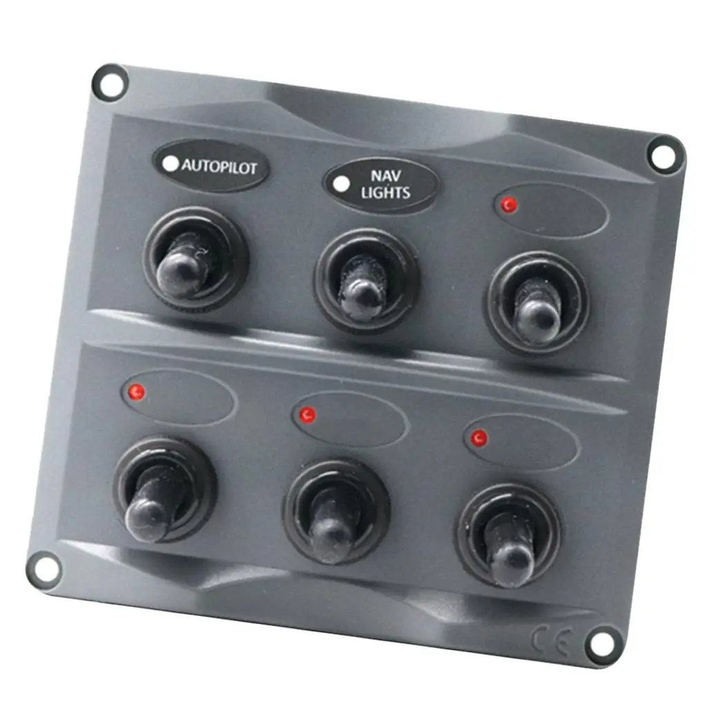 Waterproof 12V-24V  6 Gang Toggle Switch Panel Fuse