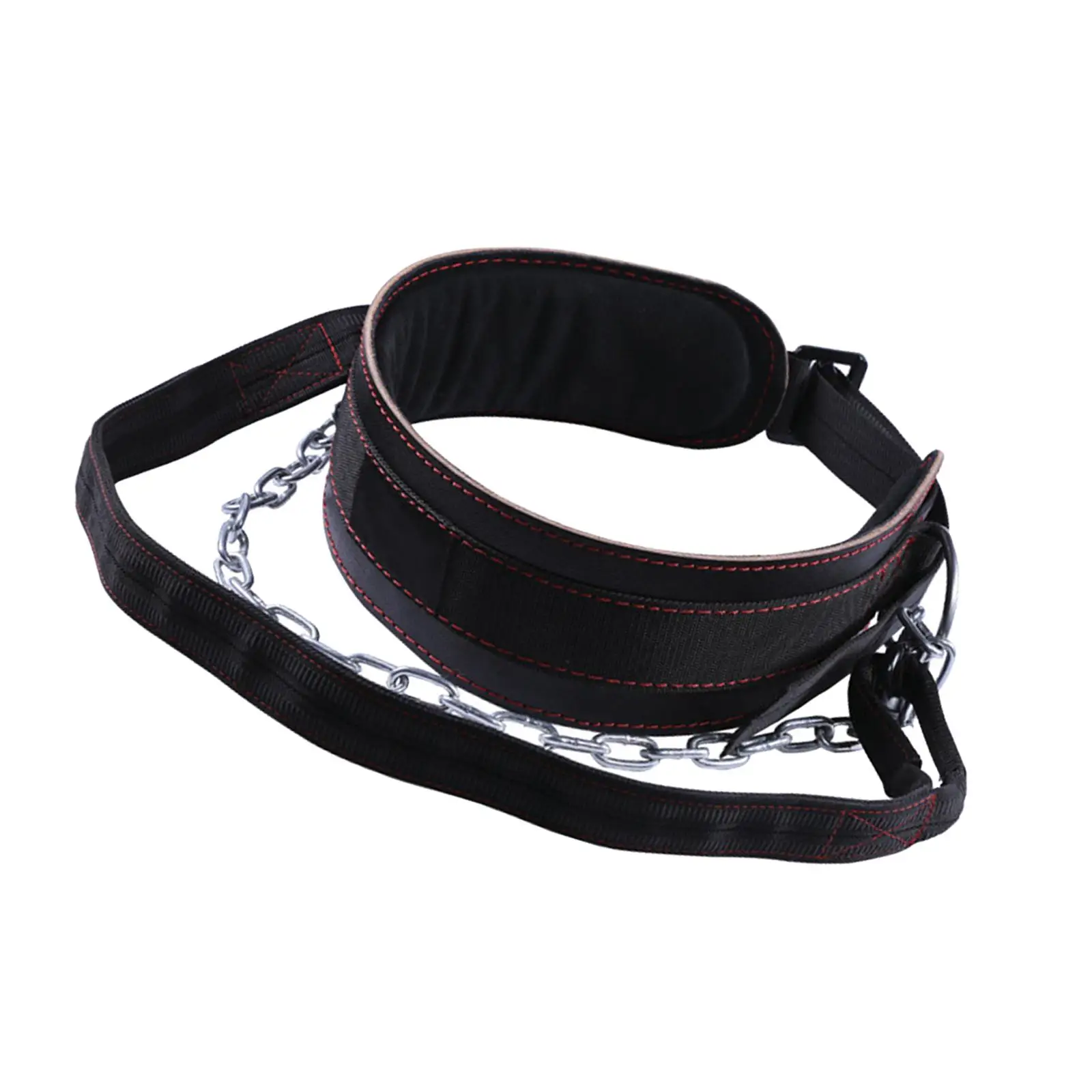 PU Dip Belt with Lifting Chain with Buckle Spandex Comfort Comfortable Waist Support Chin Dips Weight Belt for Strength Training