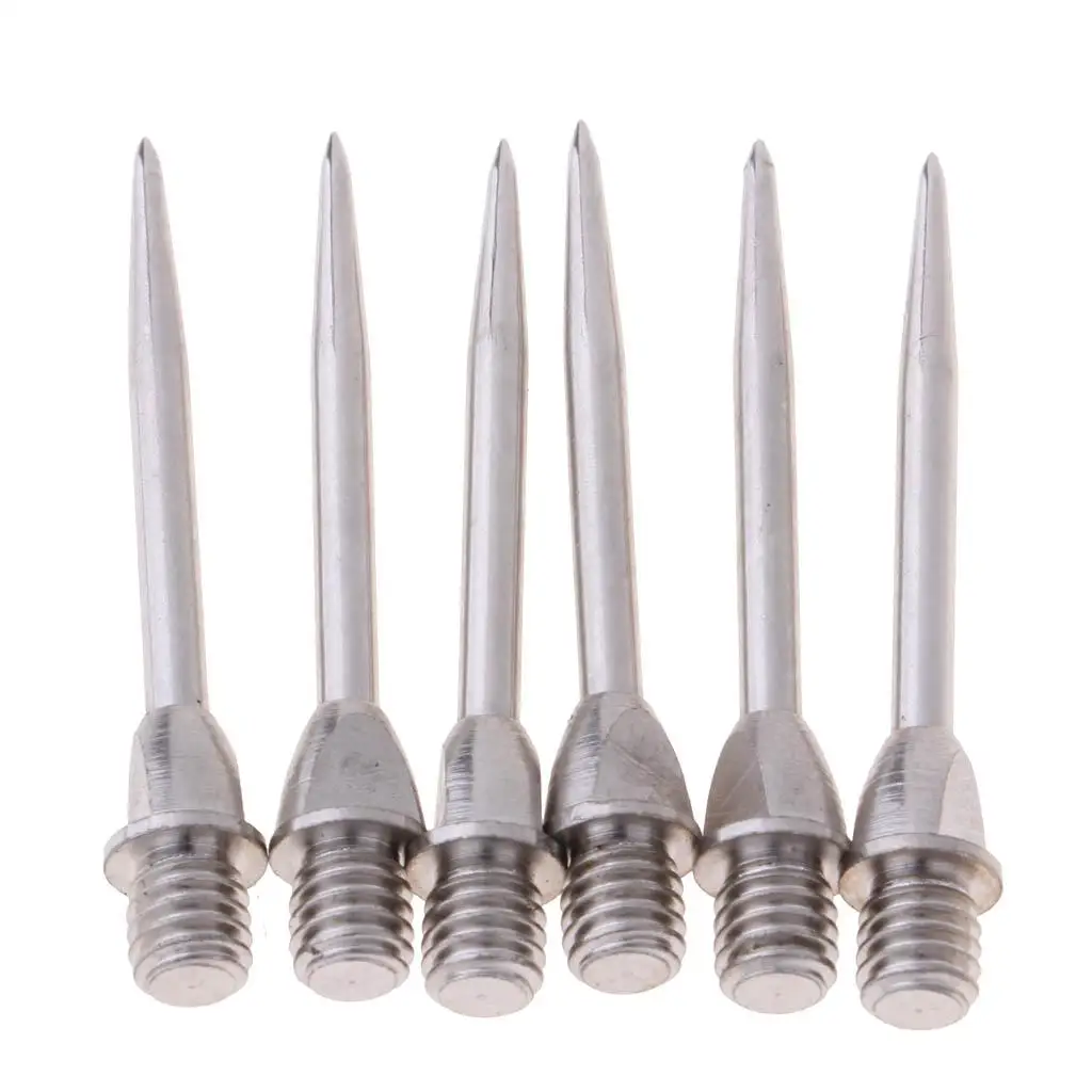6-Assorted Dart Conversion Points Steel Soft Tips Fit for Electronic Darts- 2BA Screw Thread Dart Accessories