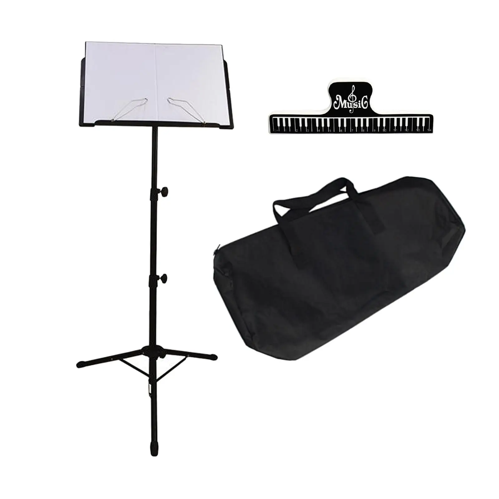 Professional Sheet Music Stand w/ Clip Holder Adjustable Height from 26