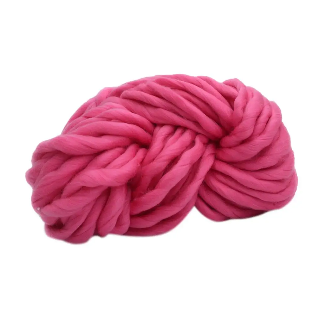 1 Ball Chunky Wool Yarn Knit Yarn DIY Blanket Roving for Finger Knitting Crocheting Felting Making Rugs Blanket