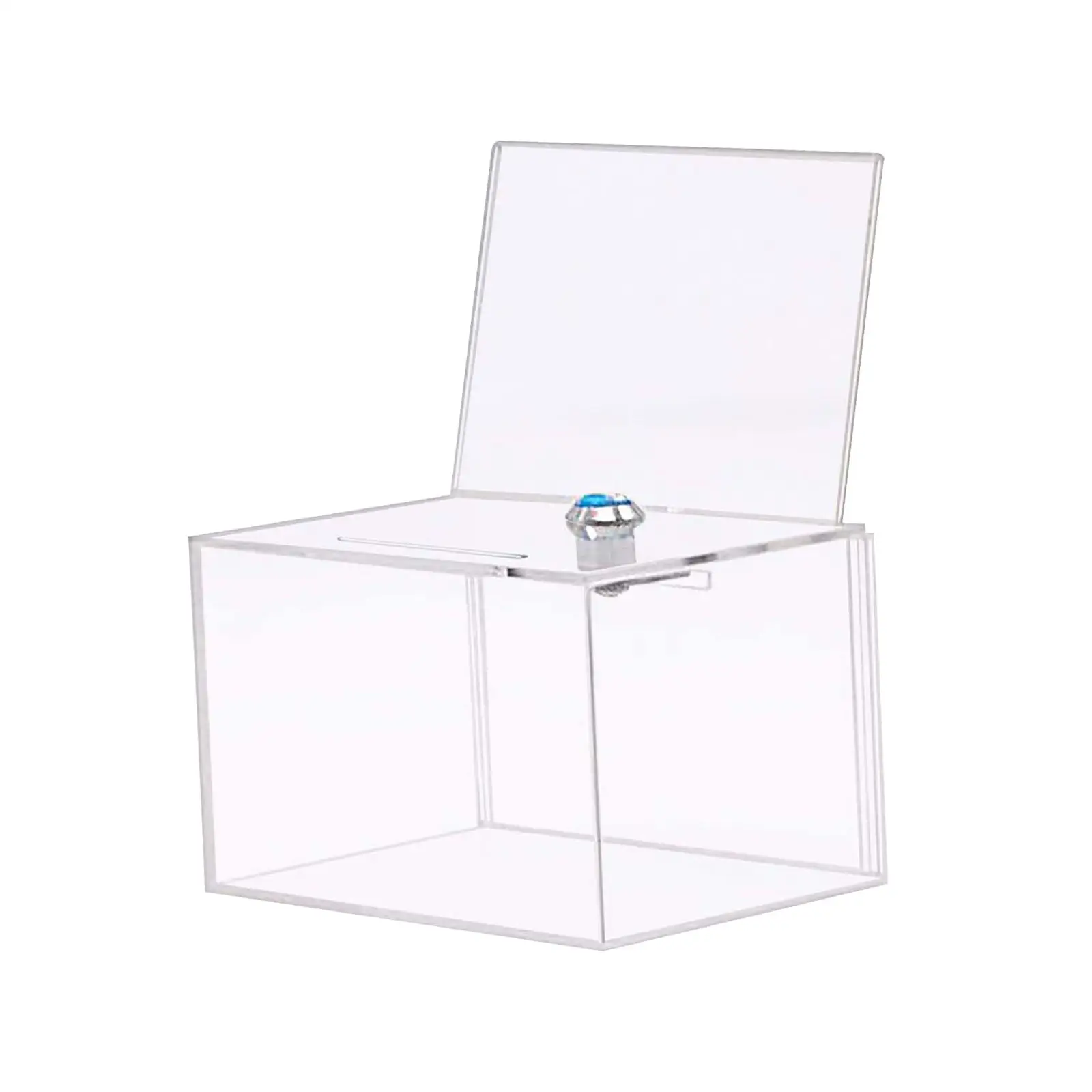 Acrylic Donation Case Collection Box with Lock Box Display Case for Tabletop