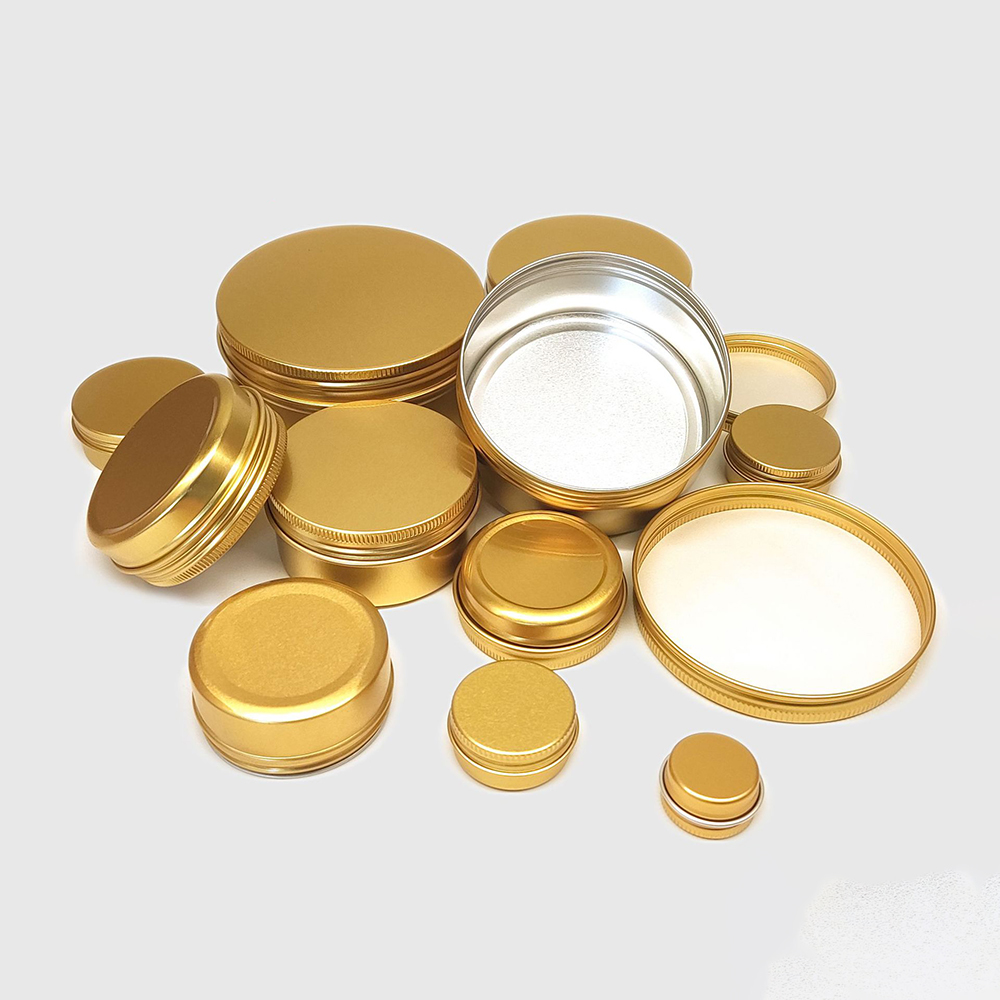 Best of 10-250ml Golden Aluminum Cans Metal Tin Box Screw Lid Round Tea Canister Storage Container For Cream Balm Wax Cosmetics Nail Reviews & Tips