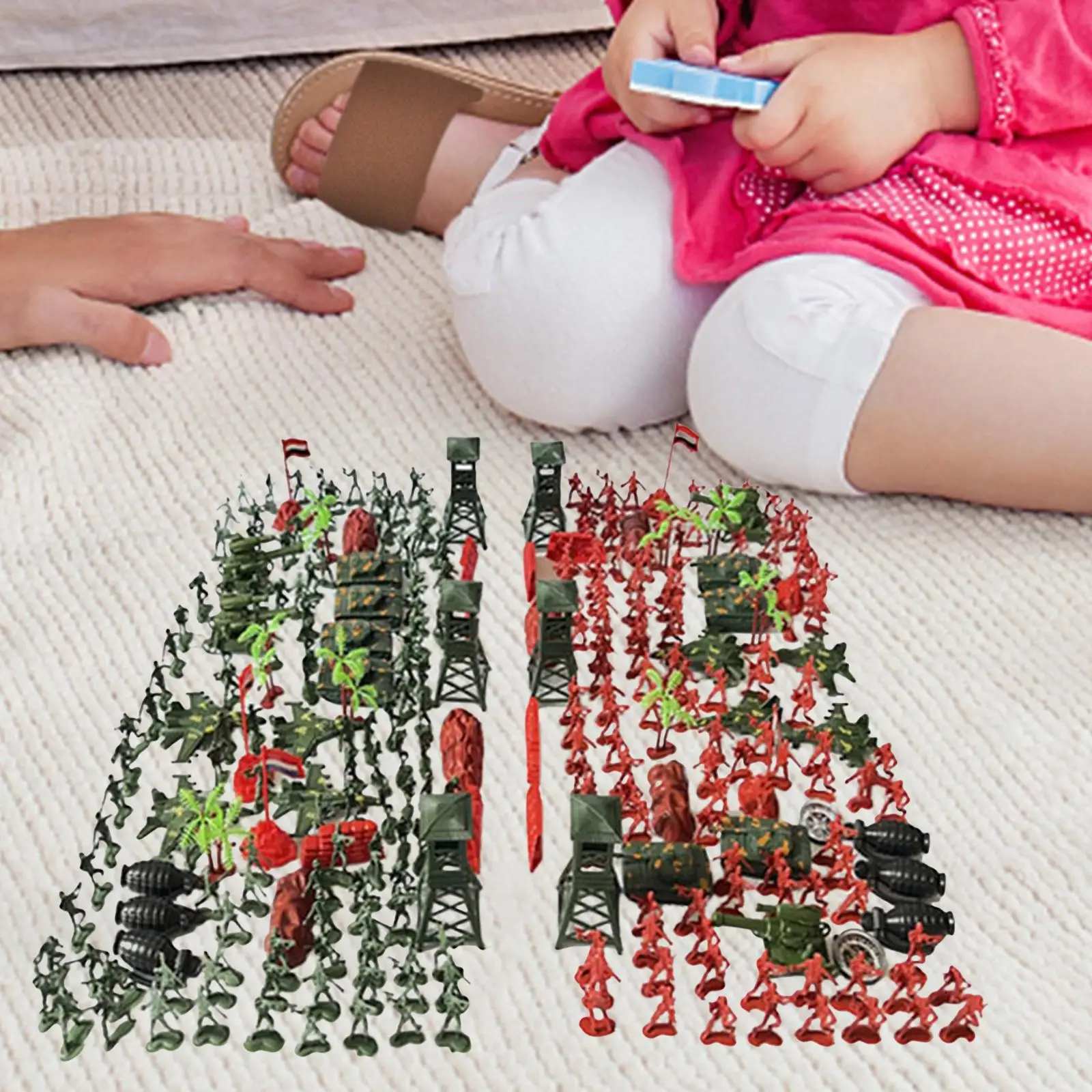 300 Pieces Miniature Soldier Tank Set Decorative 4cm Gifts Multipurpose Collection Toy for Role Playing Layout Props Adults Kids