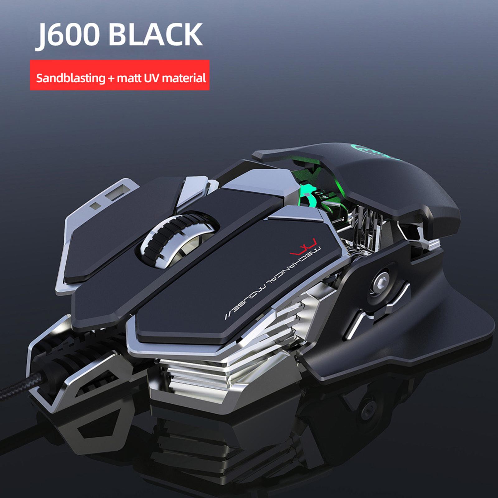 USB Wired Gaming Optical Mouse Mice 9 Buttons (Black) High Performance 6 DPI Settings up to 6400 DPI with RGB Lighting Durable