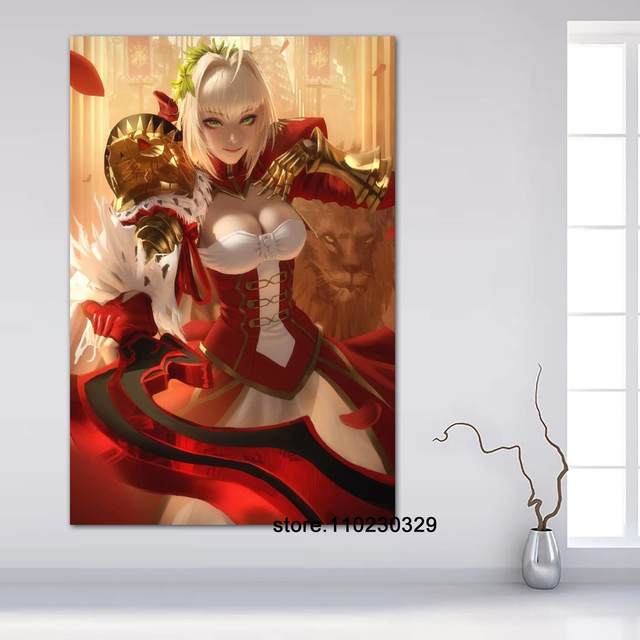 Fate grand order anime decoração arte cartaz da parede personalizado  presente moderno família quarto decoração 24x36 lona cartazes