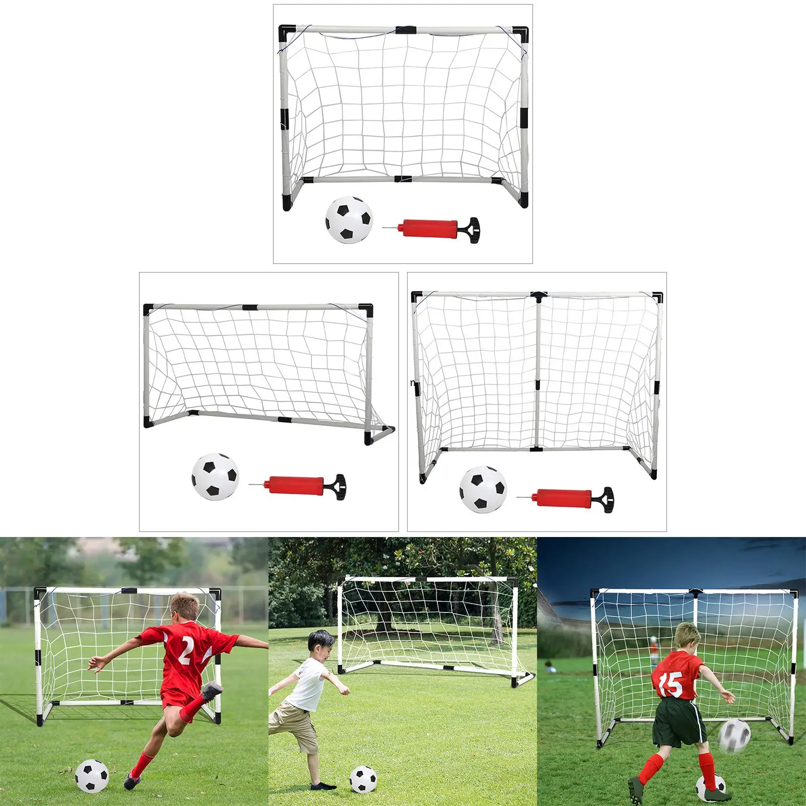 Children Football Goal  indoor  Net, Ball, and Pump Included Backyard Mini Training Practice Set Perfect Gift Portable