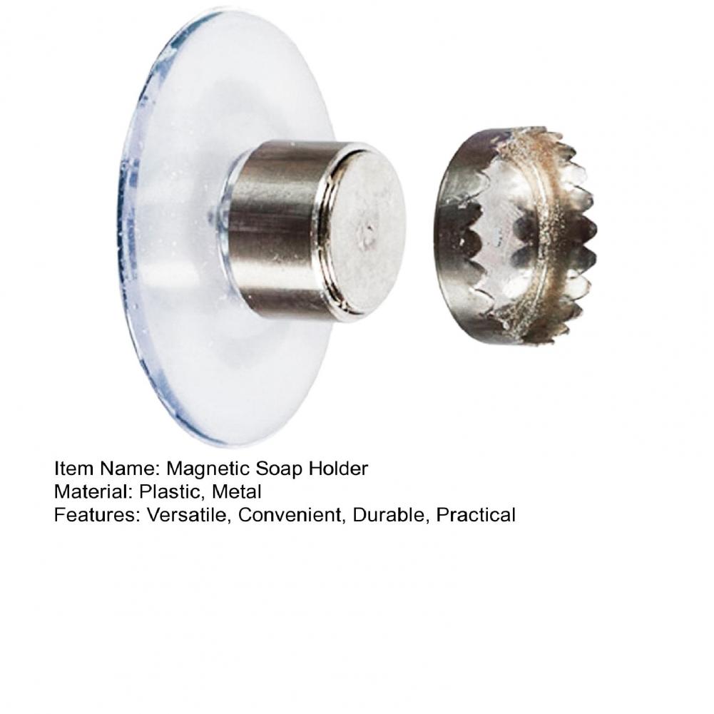 Description Picture 3 of itemSuction Cup Soap Holder Fast Drying Magnetic Soap Holder with Suction Cup Design for Wall Mounted Bathroom Storage Rack