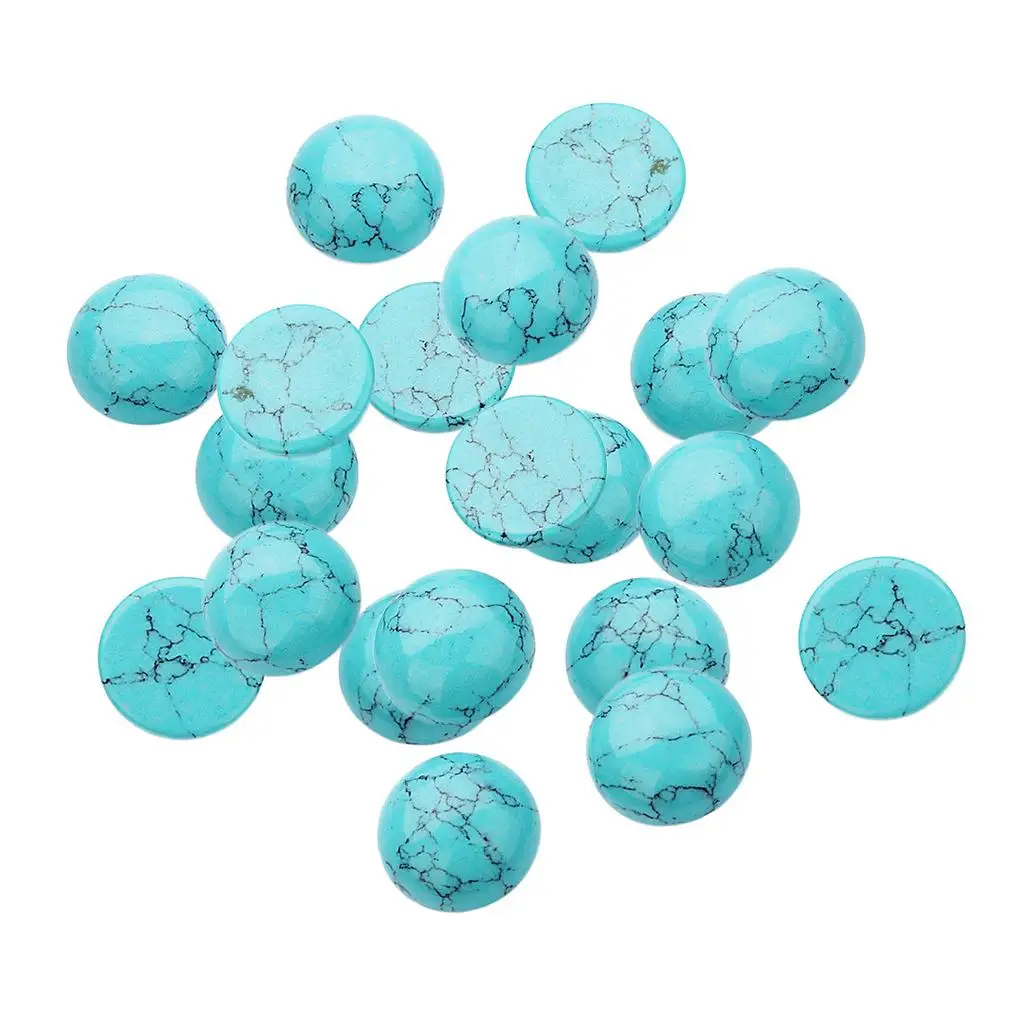 20 Turquoise  Cabochons Beads 10mm for DIY Necklace Bracelet 